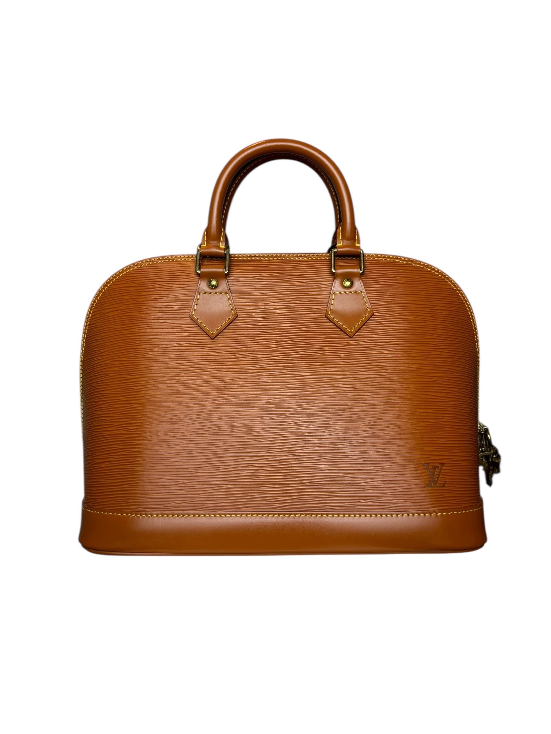 LOUIS VUITTON BROWN EPI ALMA BAG