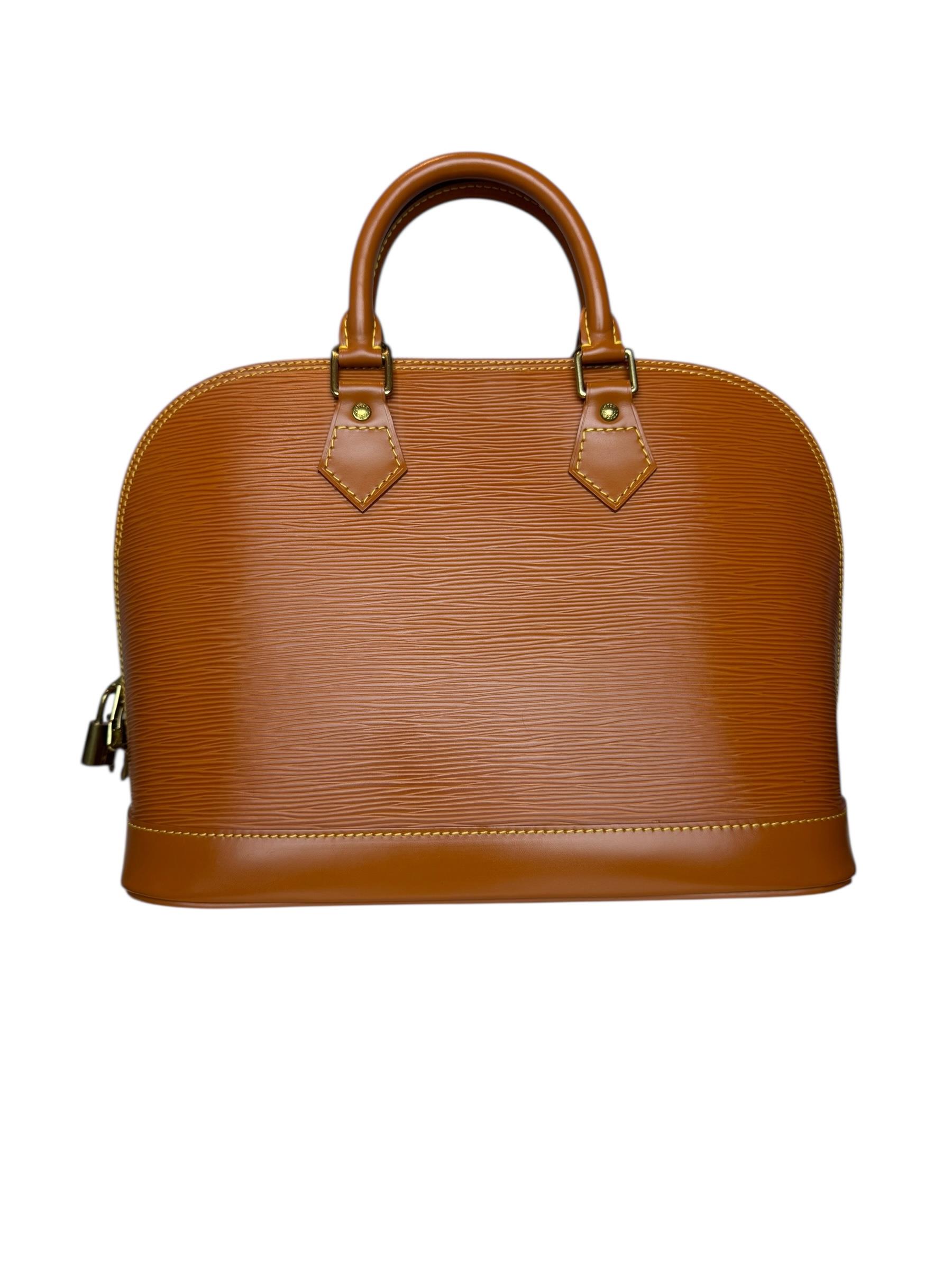 LOUIS VUITTON BROWN EPI ALMA BAG