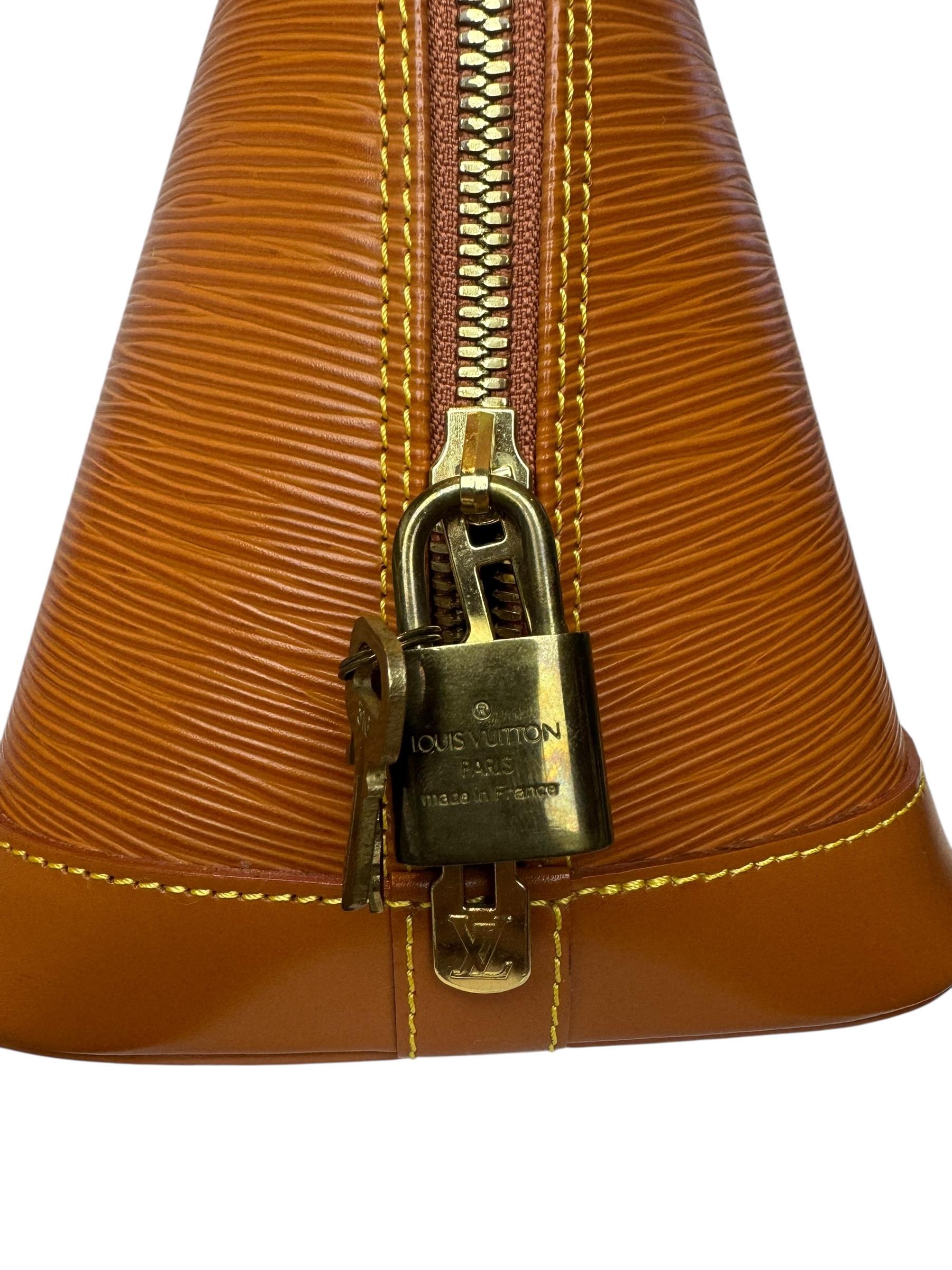 LOUIS VUITTON BROWN EPI ALMA BAG