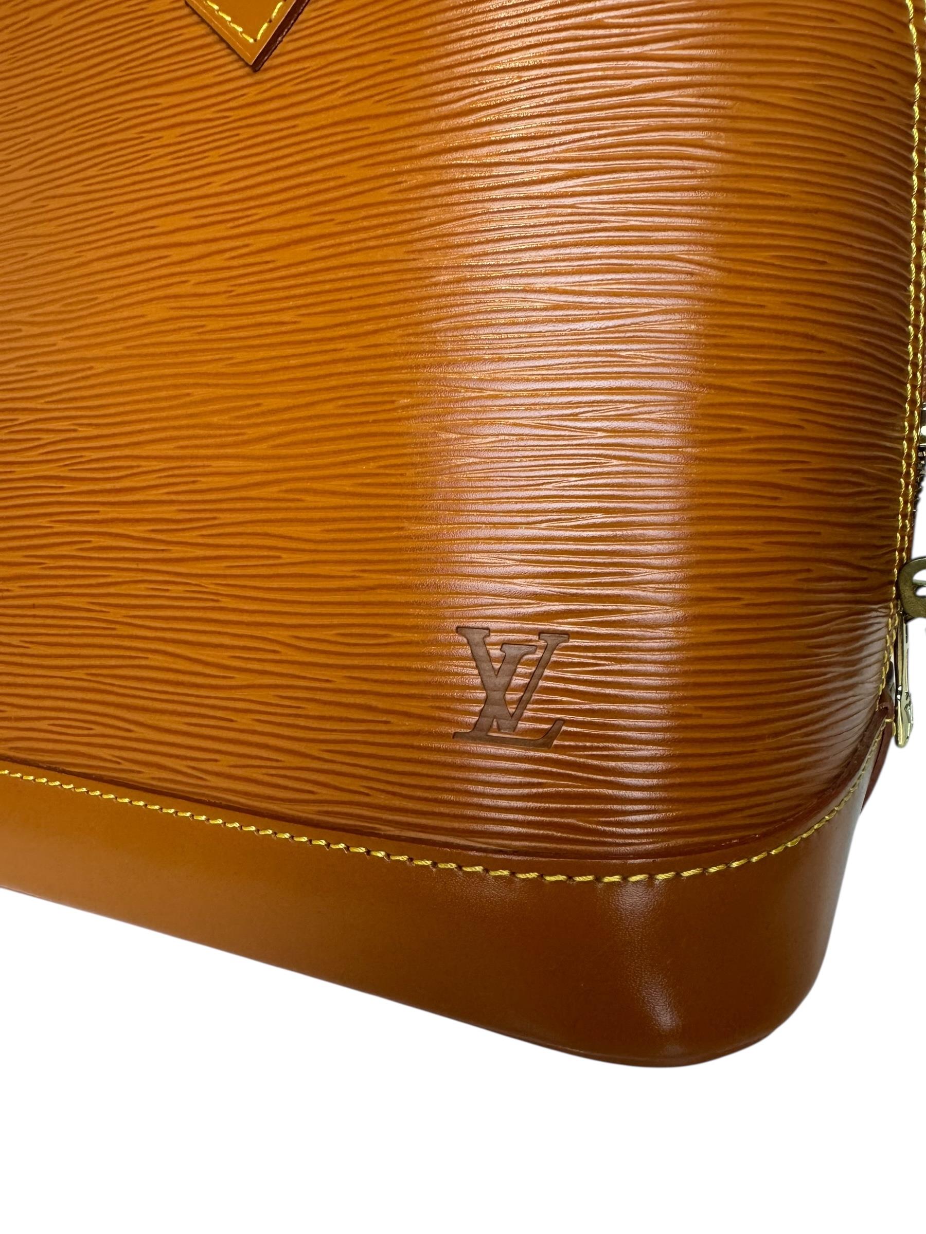 LOUIS VUITTON BROWN EPI ALMA BAG