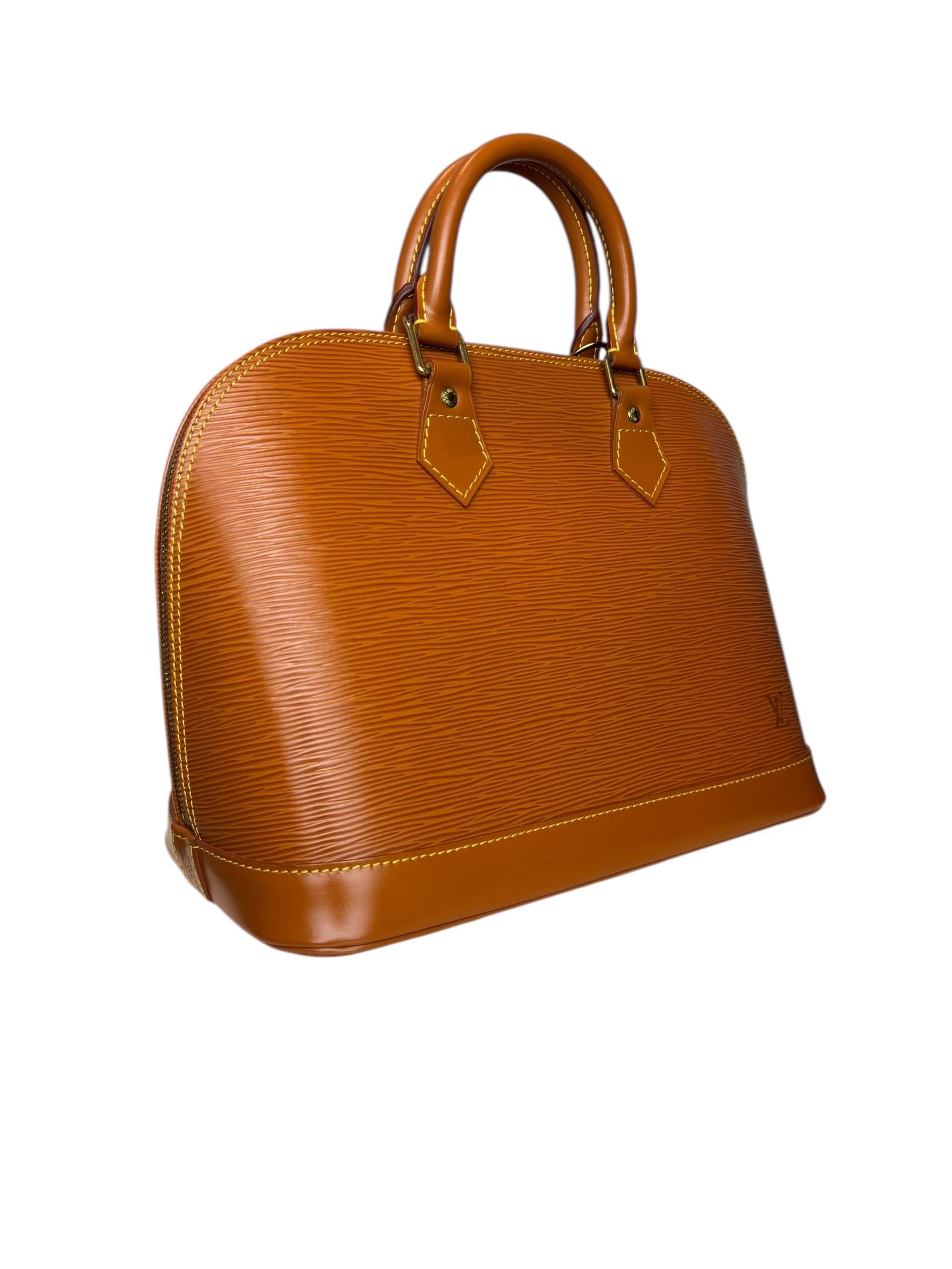 LOUIS VUITTON BROWN EPI ALMA BAG