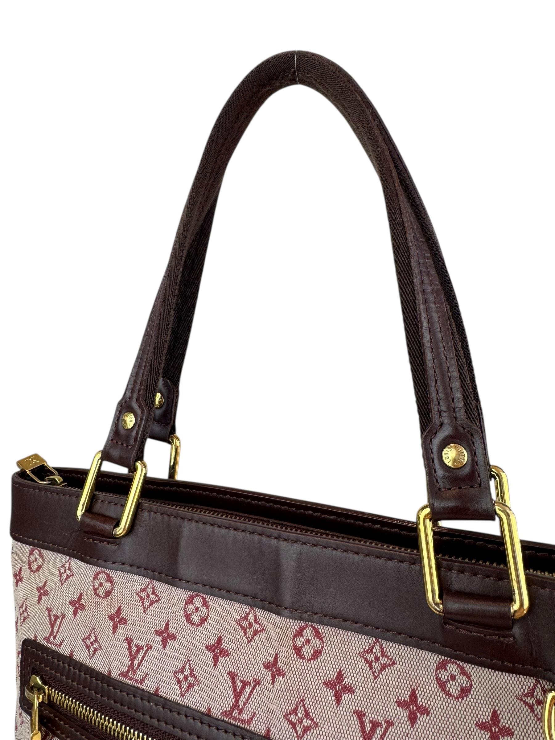 LOUIS VUITTON BROWN MINI LIN LUCILLE PM BAG