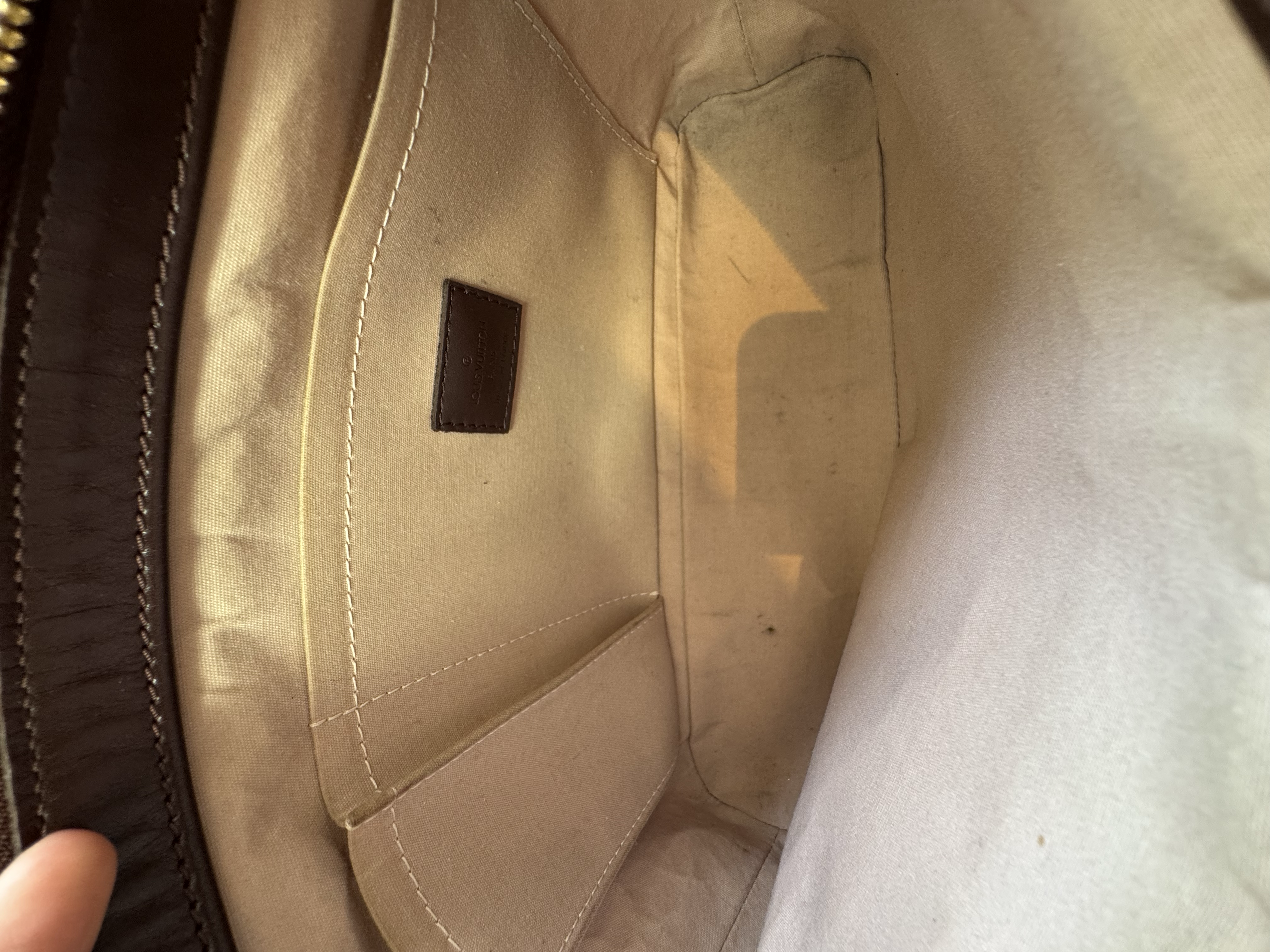 LOUIS VUITTON BROWN MINI LIN LUCILLE PM BAG