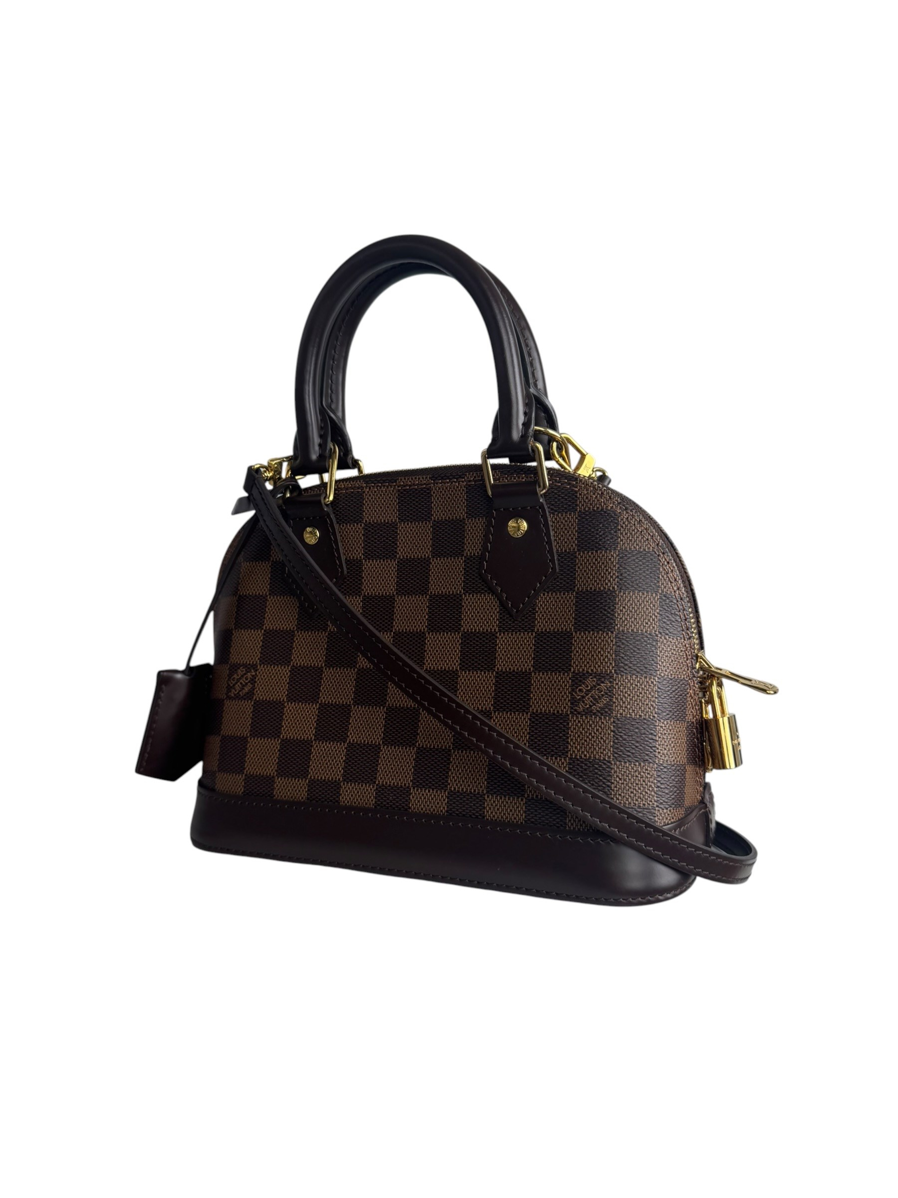 LOUIS VUITTON DAMIER EBENE ALMA BB BAG
