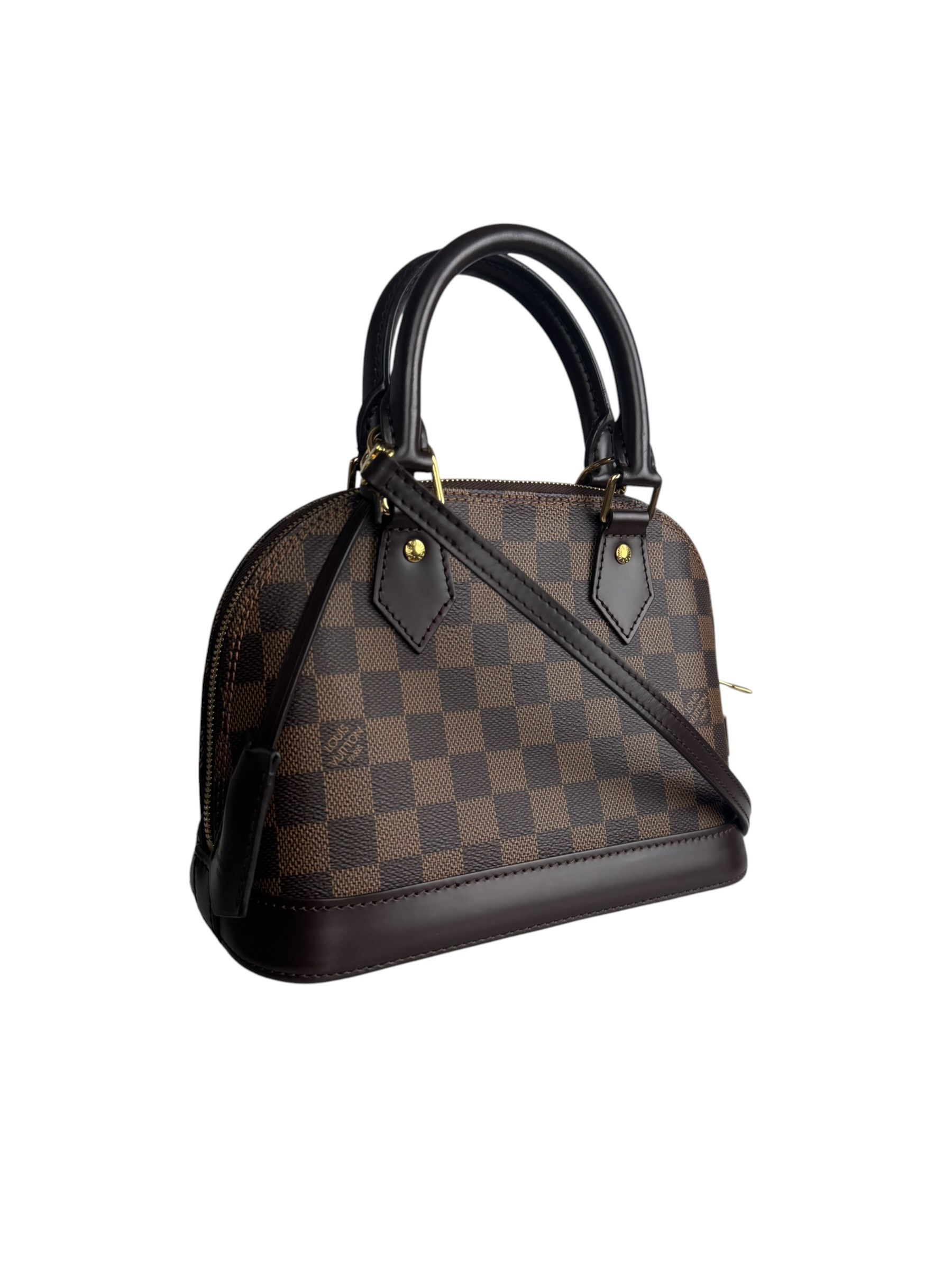 LOUIS VUITTON DAMIER EBENE ALMA BB BAG