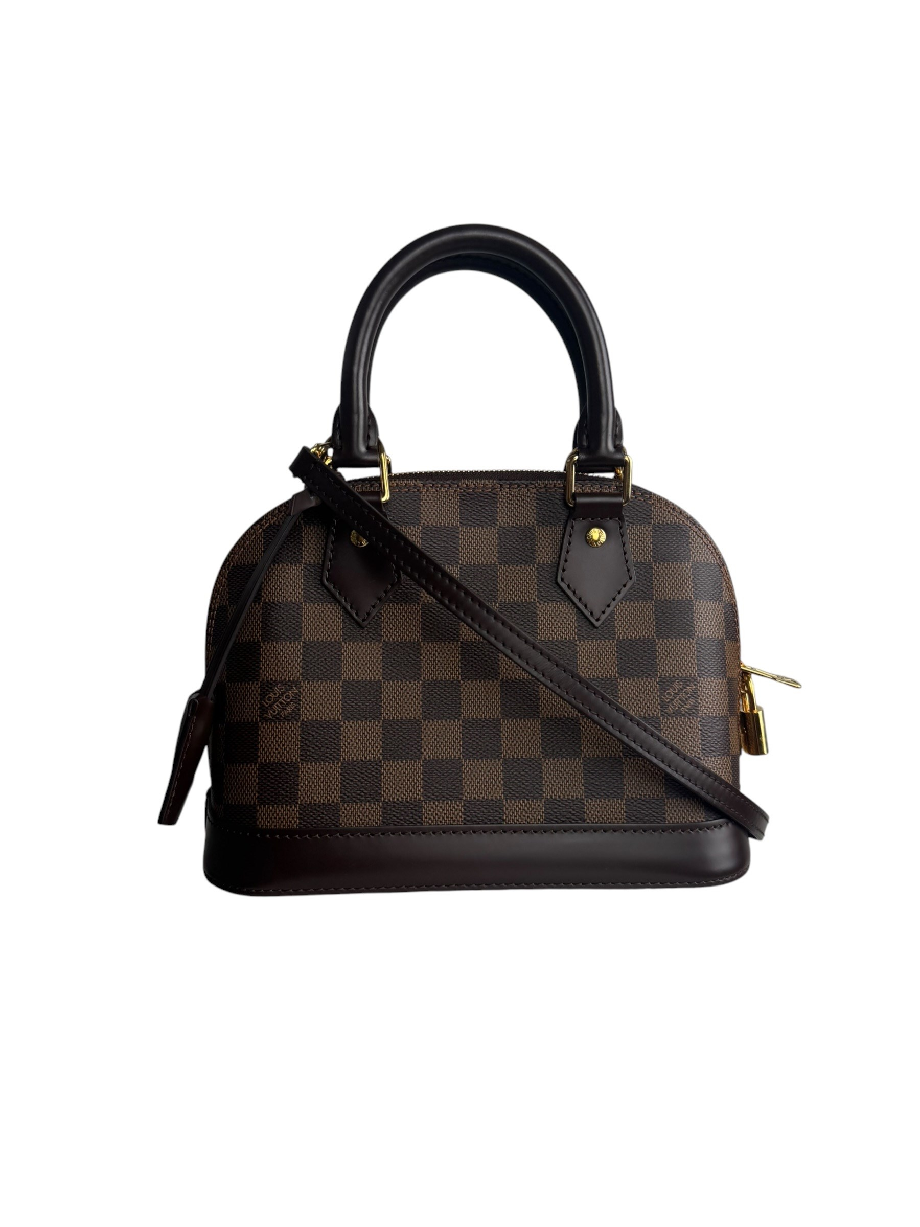 LOUIS VUITTON DAMIER EBENE ALMA BB BAG