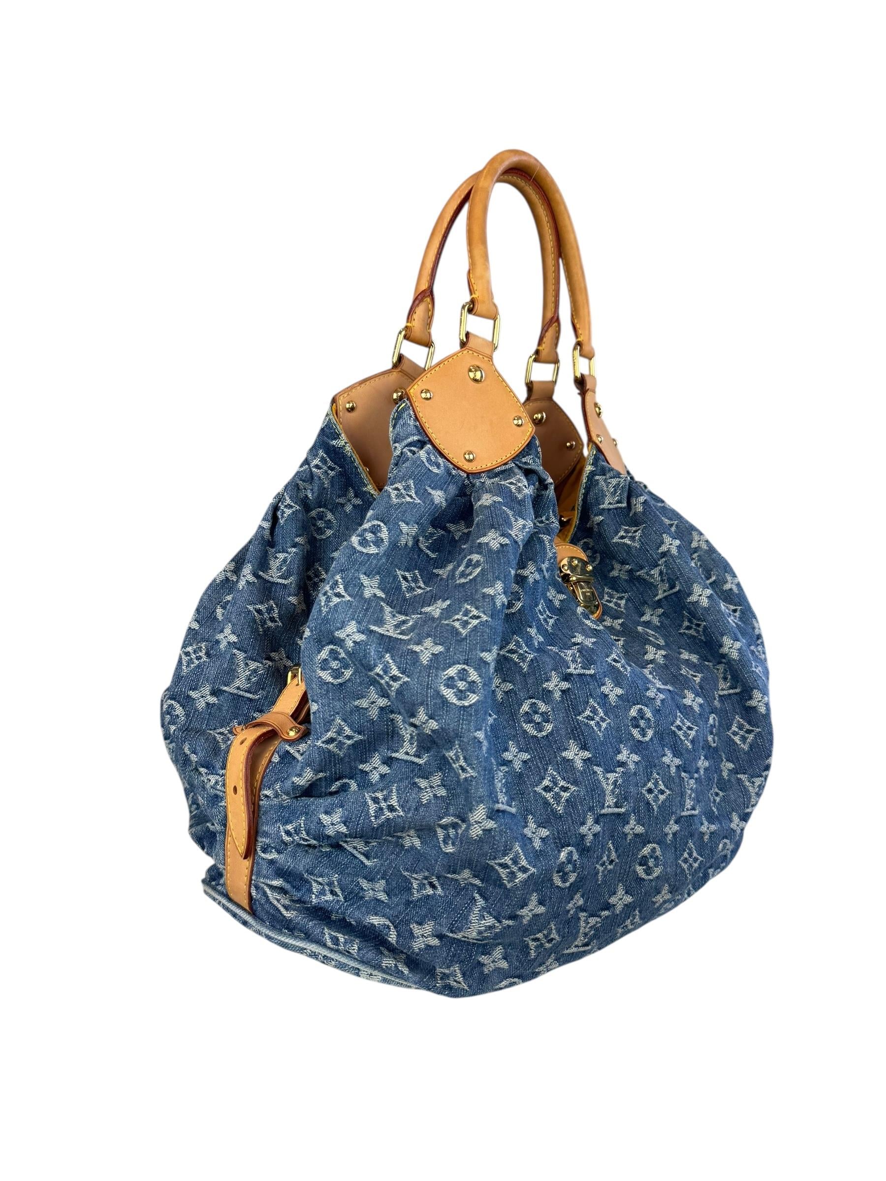 LOUIS VUITTON DENIM MAHINA TOTE BAG