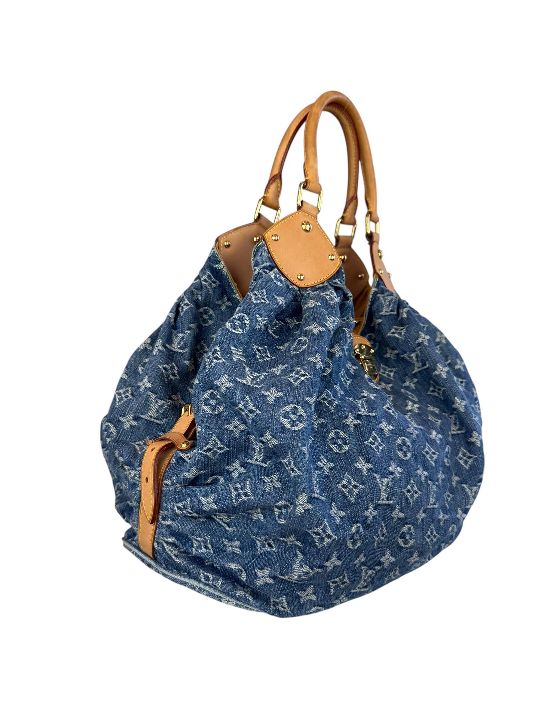 LOUIS VUITTON DENIM MAHINA TOTE BAG
