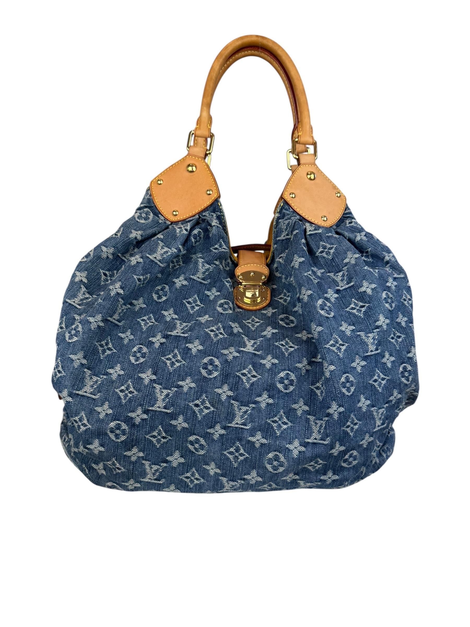LOUIS VUITTON DENIM MAHINA TOTE BAG