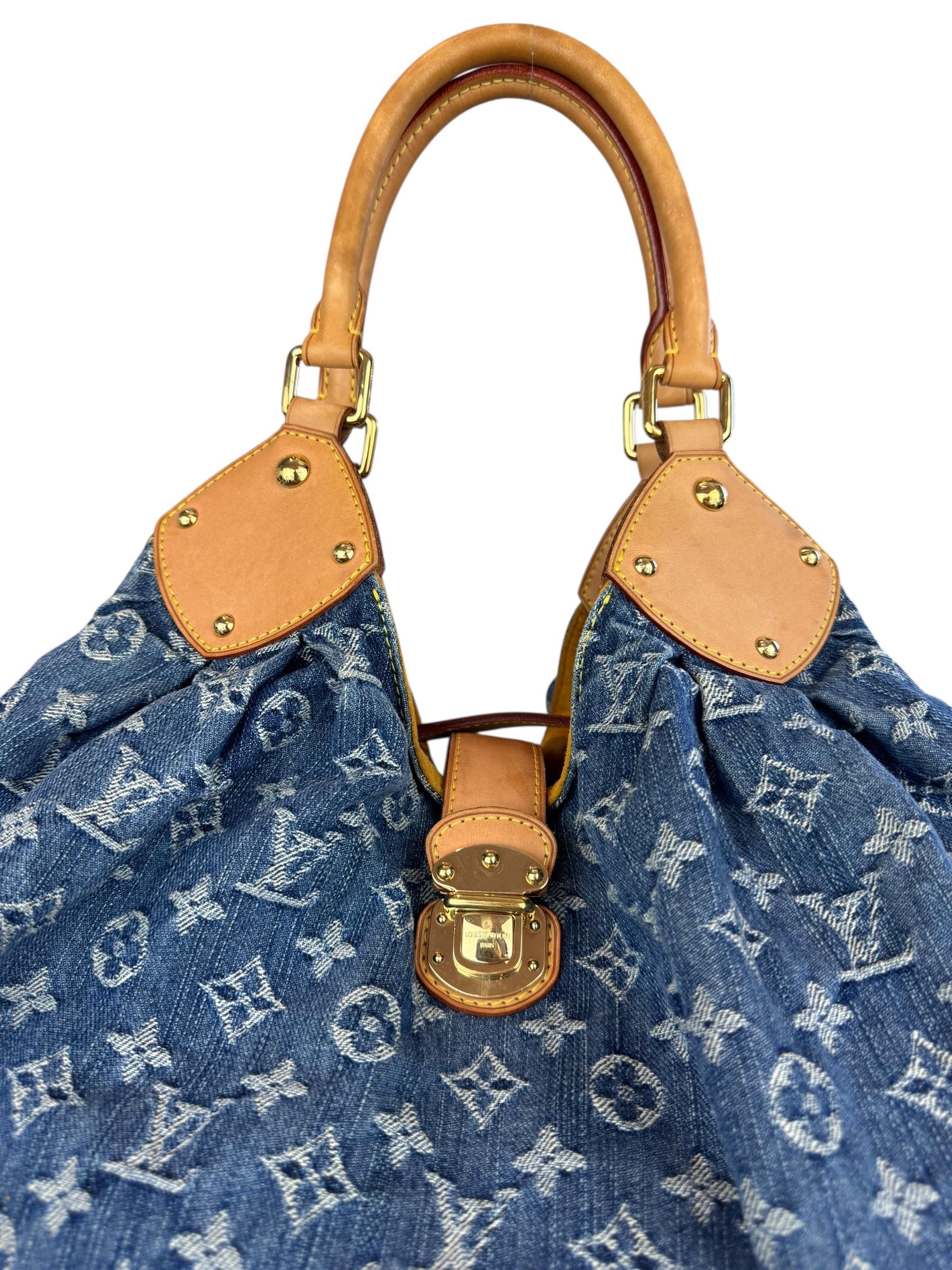 LOUIS VUITTON DENIM MAHINA TOTE BAG