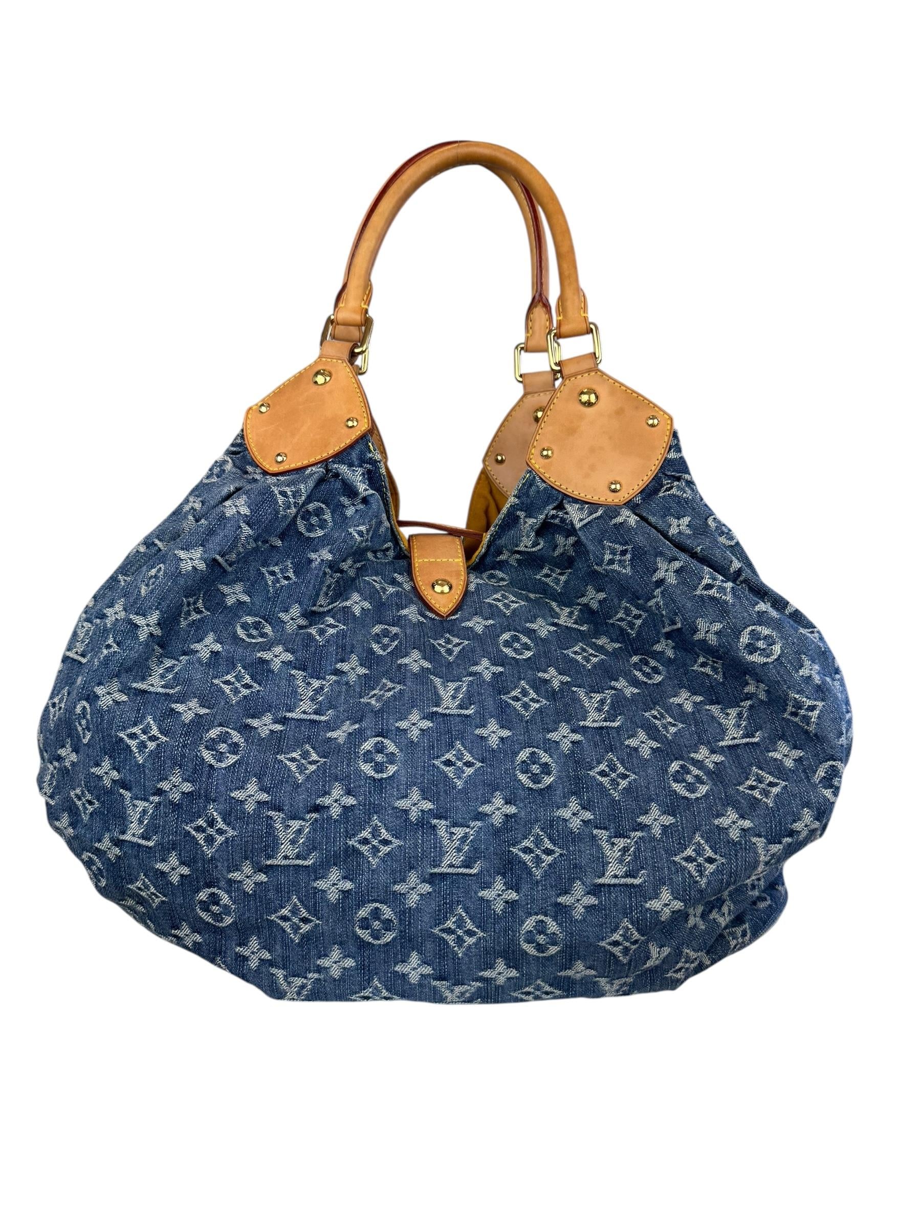 LOUIS VUITTON DENIM MAHINA TOTE BAG
