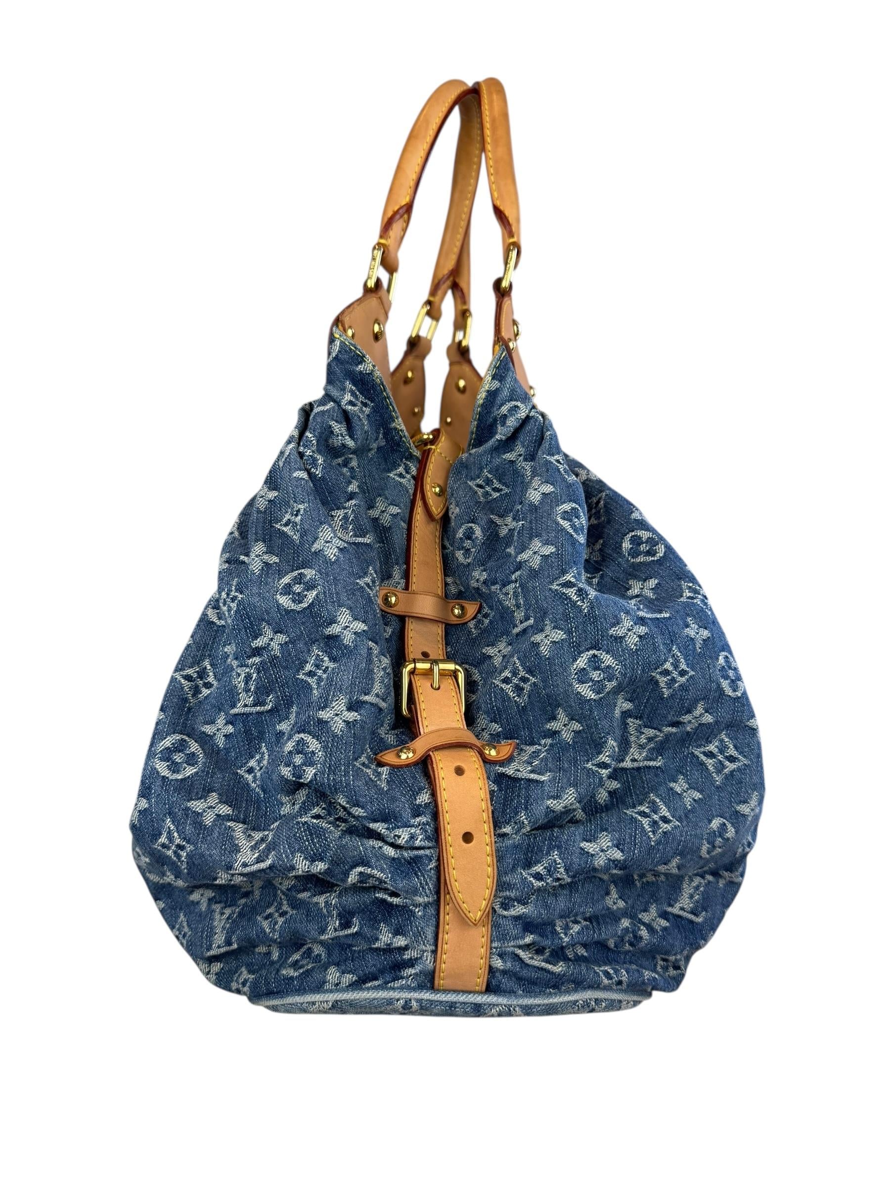 LOUIS VUITTON DENIM MAHINA TOTE BAG