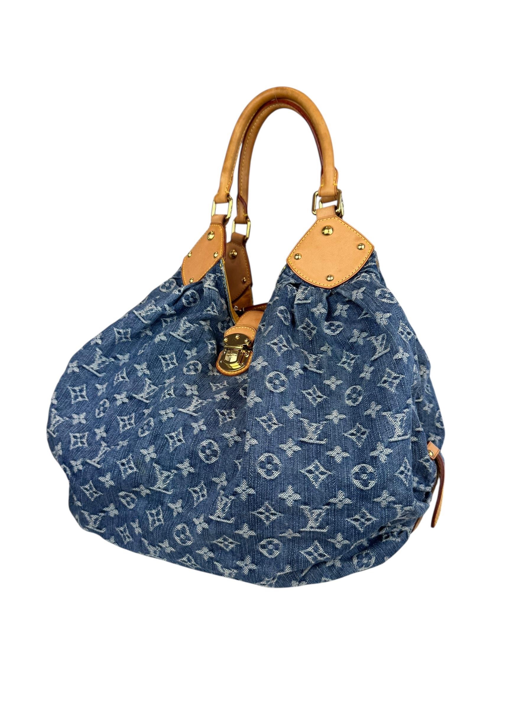 LOUIS VUITTON DENIM MAHINA TOTE BAG