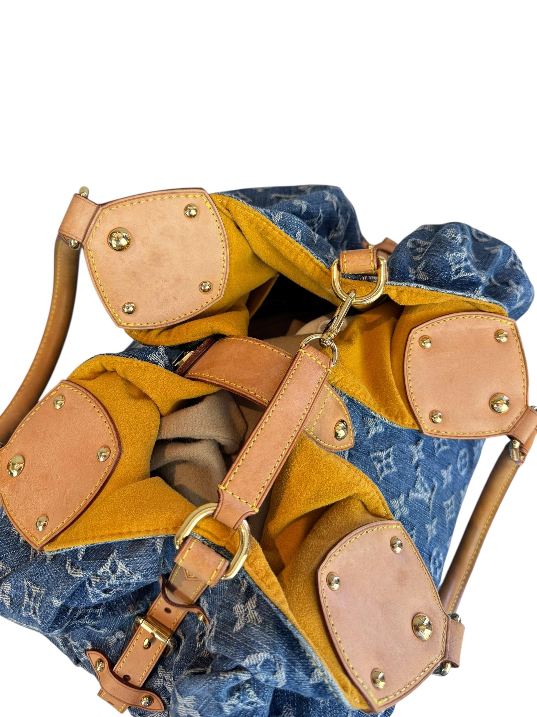 LOUIS VUITTON DENIM MAHINA TOTE BAG