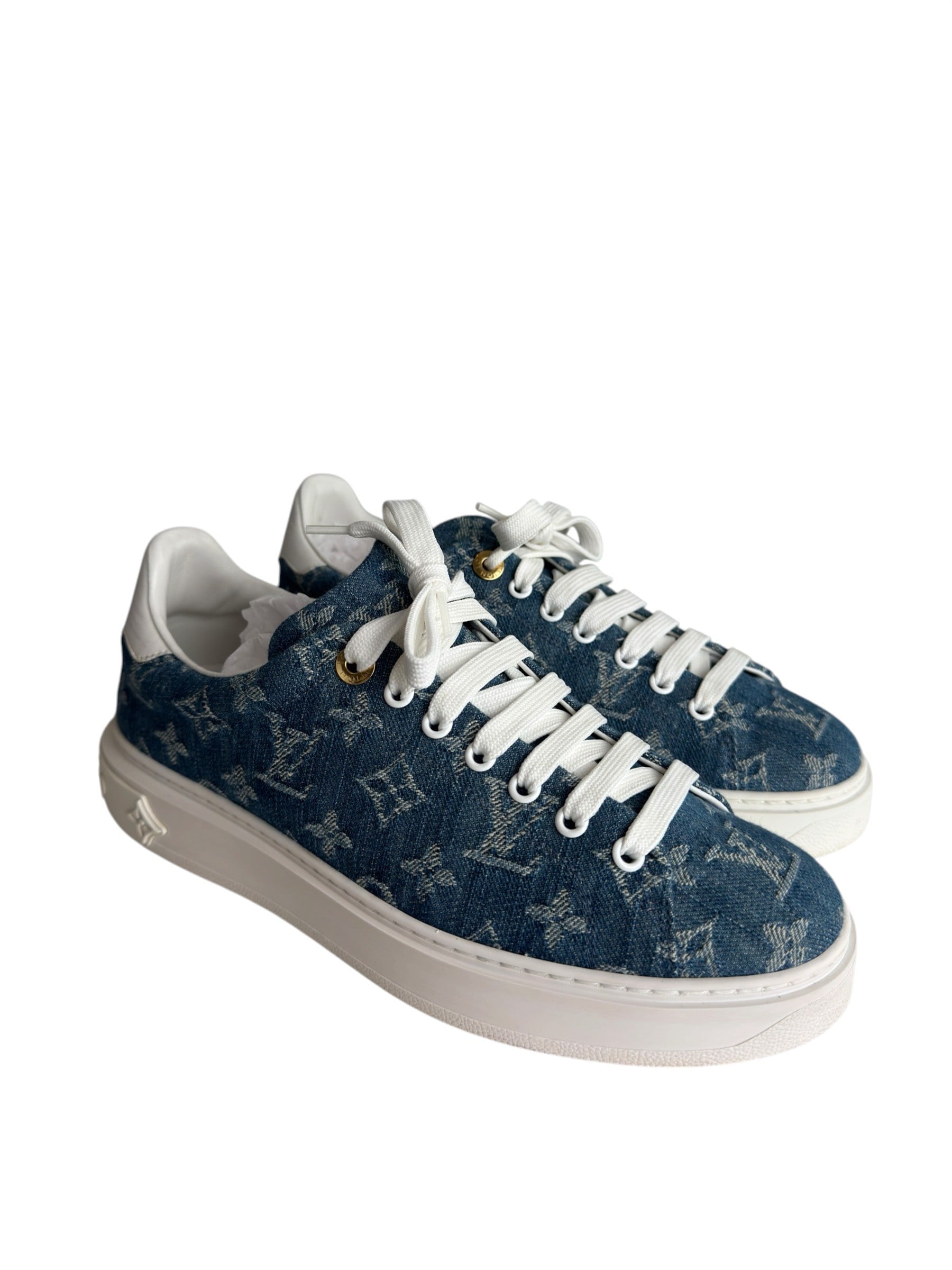 LOUIS VUITTON DENIM MONOGRAM SNEAKERS