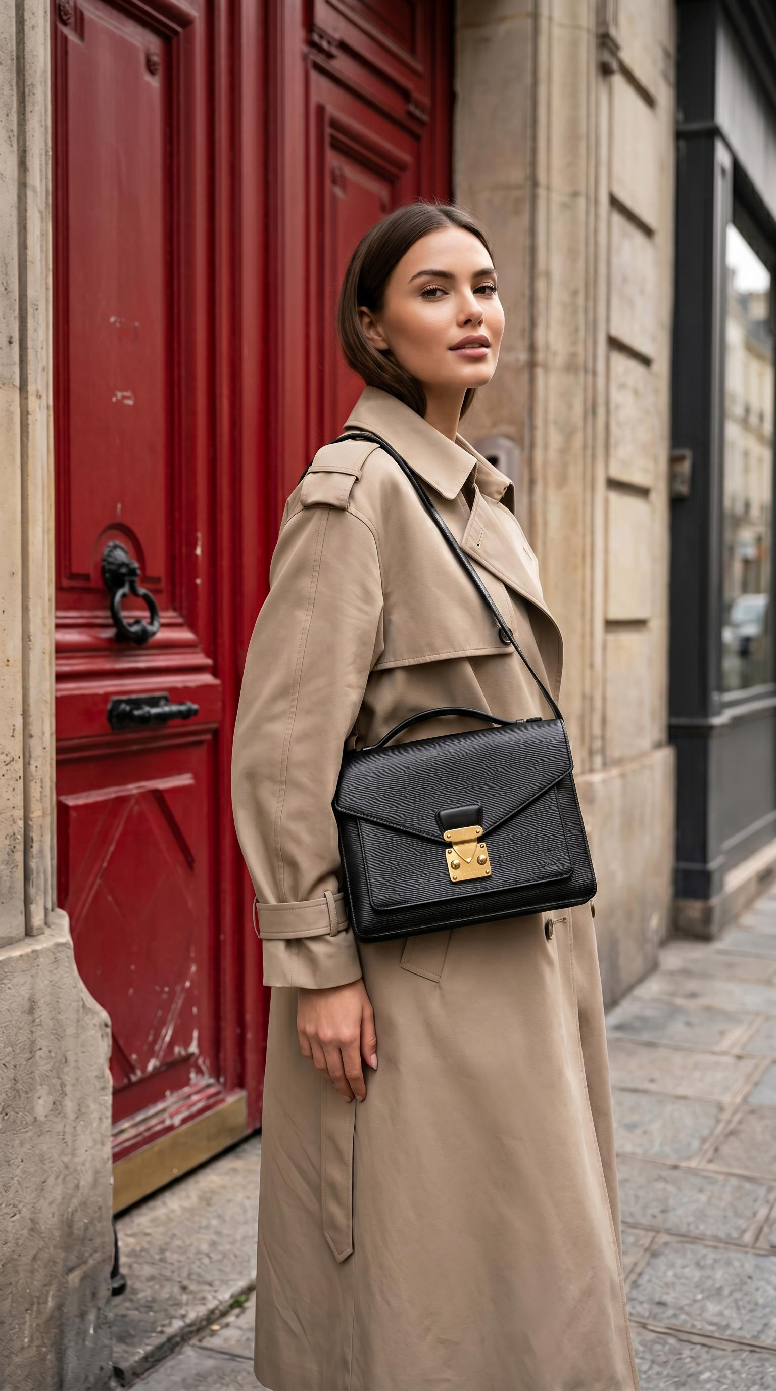 LOUIS VUITTON EPI BLACK MONCEAU BAG