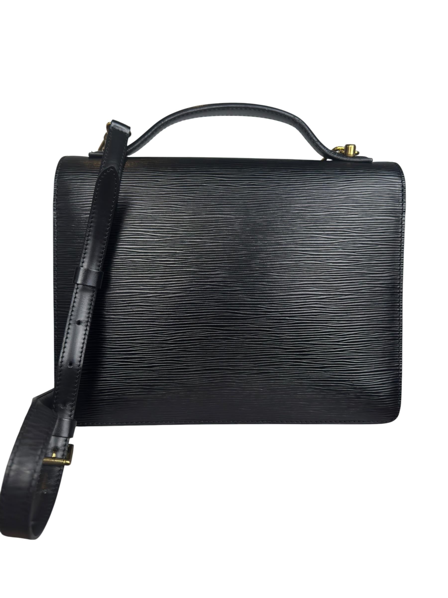 LOUIS VUITTON EPI BLACK MONCEAU BAG