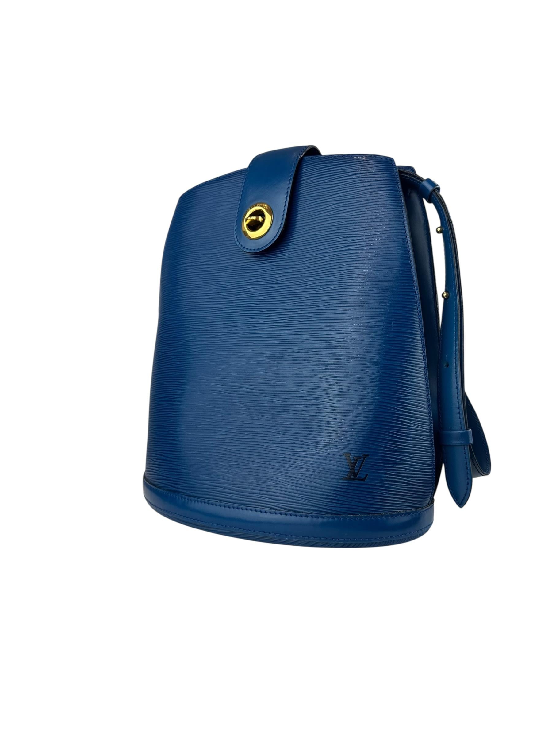 LOUIS VUITTON EPI BLUE CLUNY BAG 