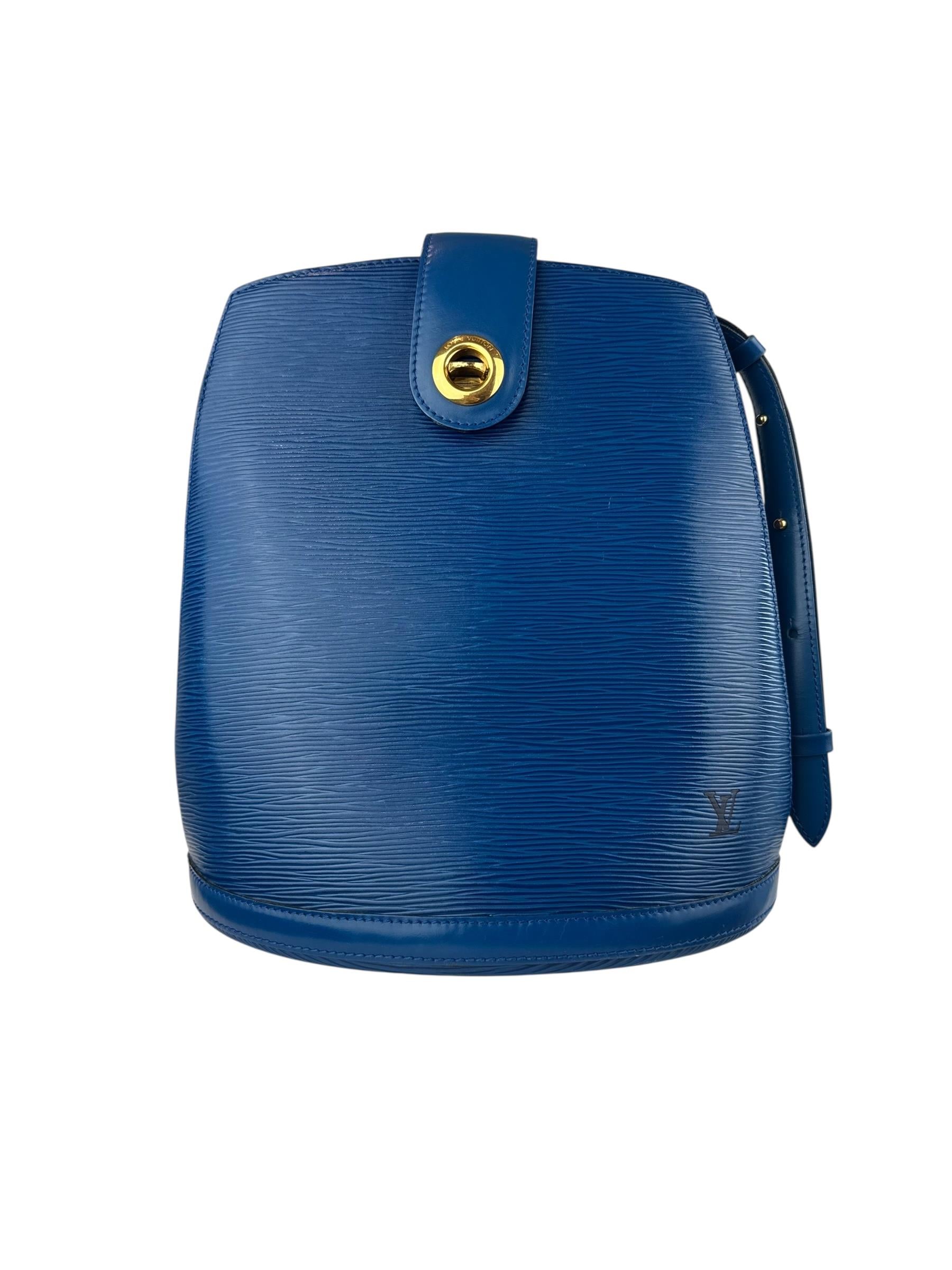 LOUIS VUITTON EPI BLUE CLUNY BAG 