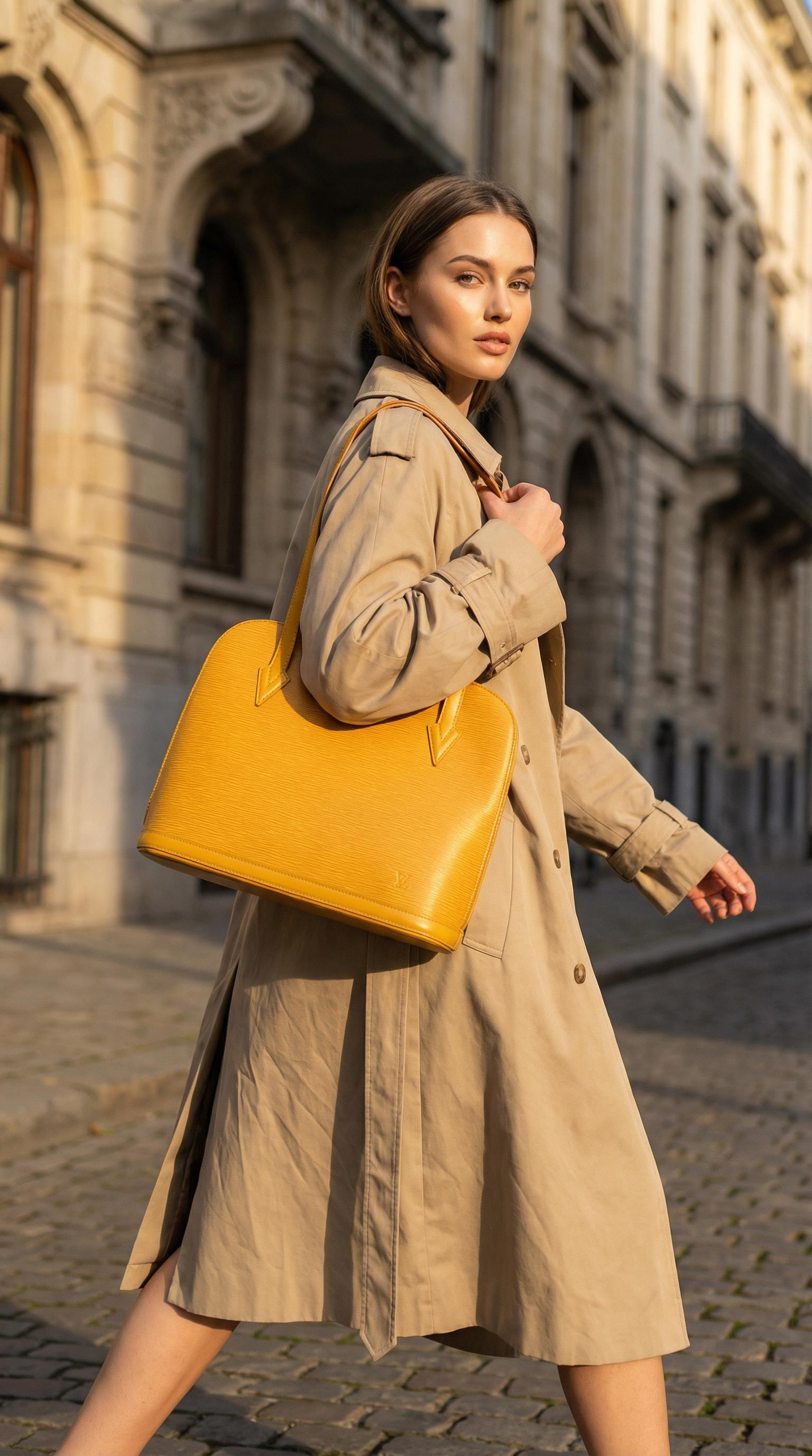 LOUIS VUITTON EPI YELLOW TOTE BAG 