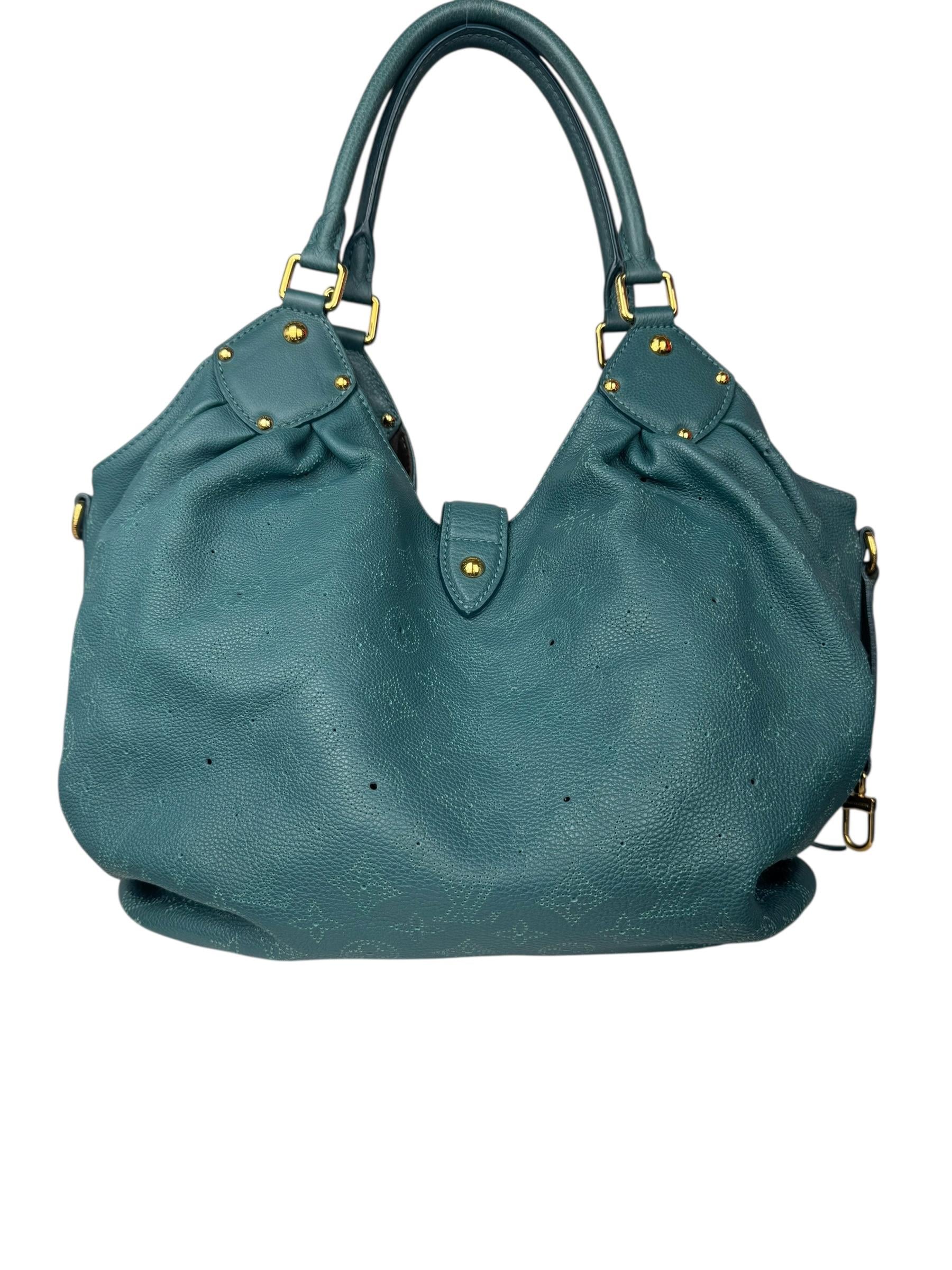 LOUIS VUITTON GREEN MAHINA TOTE BAG