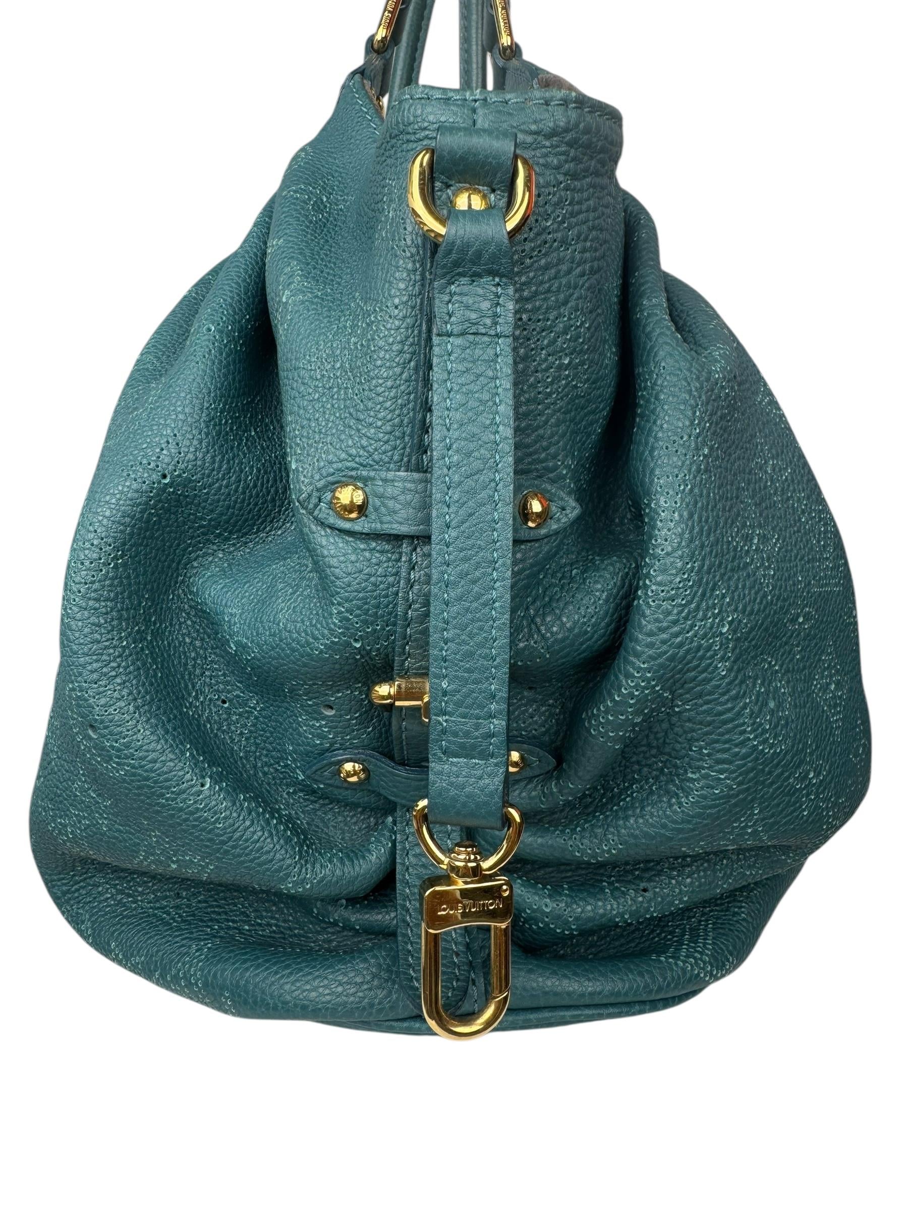 LOUIS VUITTON GREEN MAHINA TOTE BAG