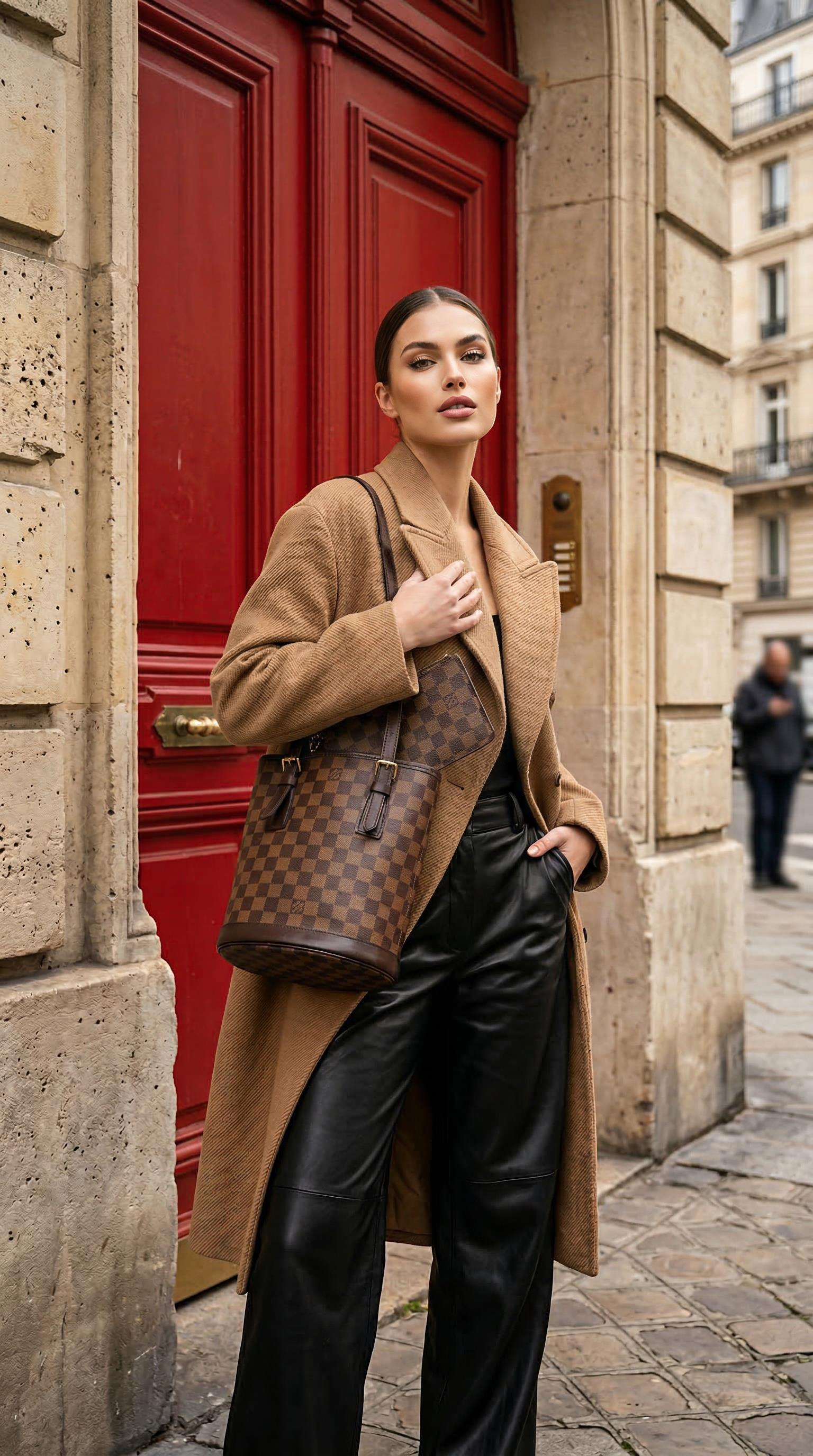 LOUIS VUITTON MARIAS DAMIER EBENE BUCKET BAG 