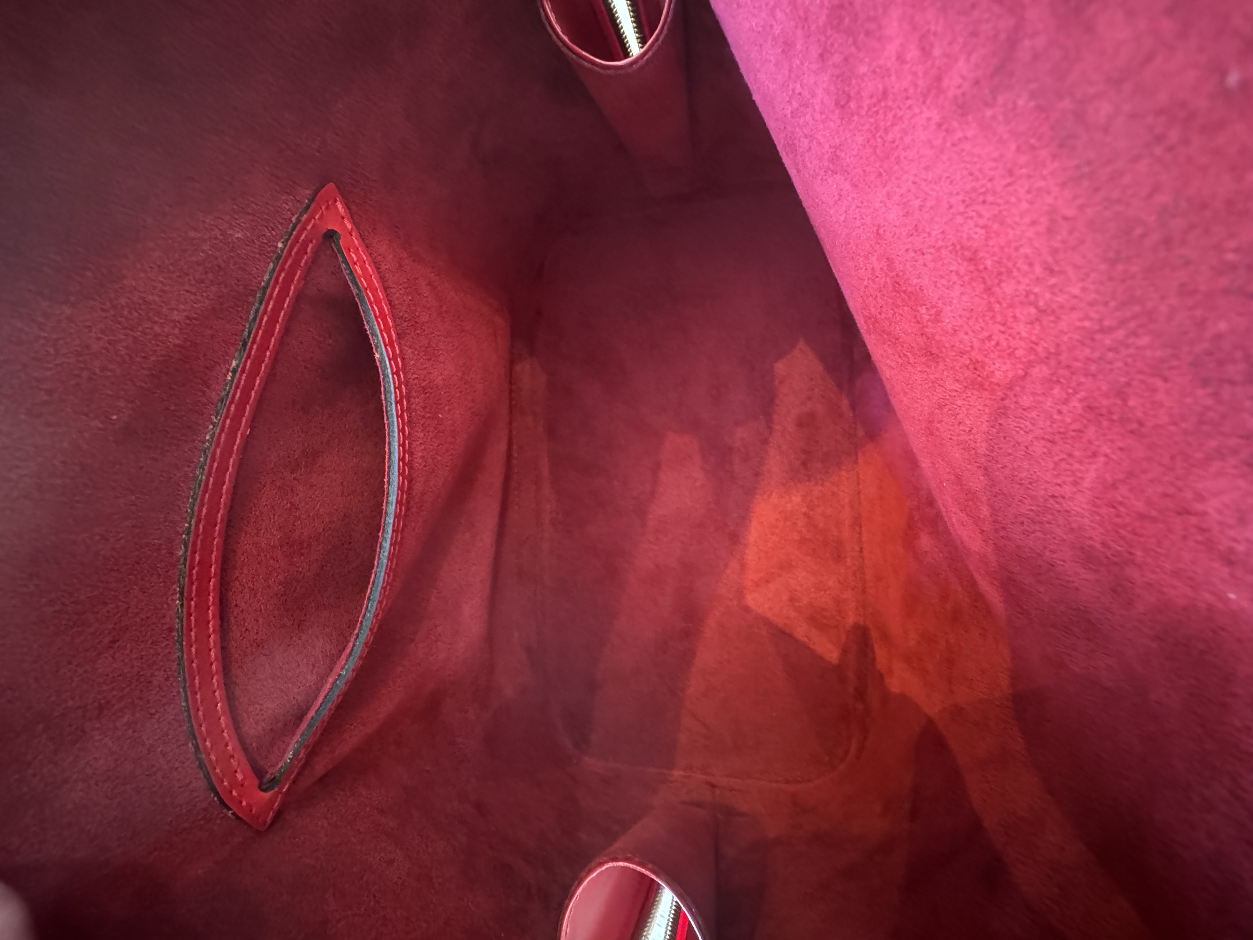 LOUIS VUITTON RED EPI ALMA HANDBAG