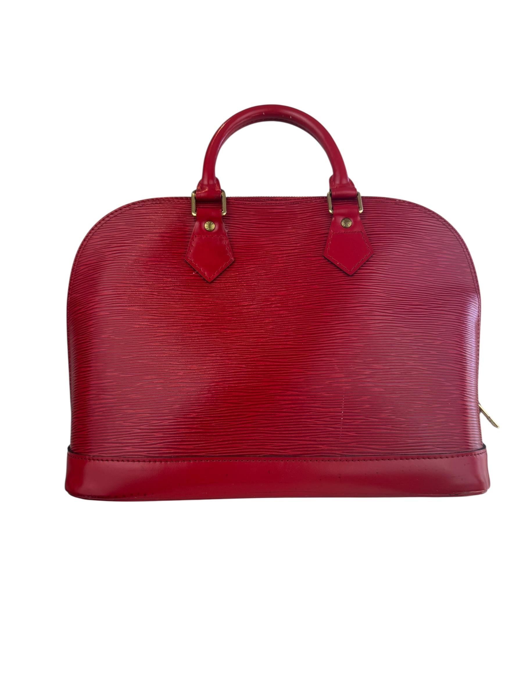 LOUIS VUITTON RED EPI ALMA HANDBAG