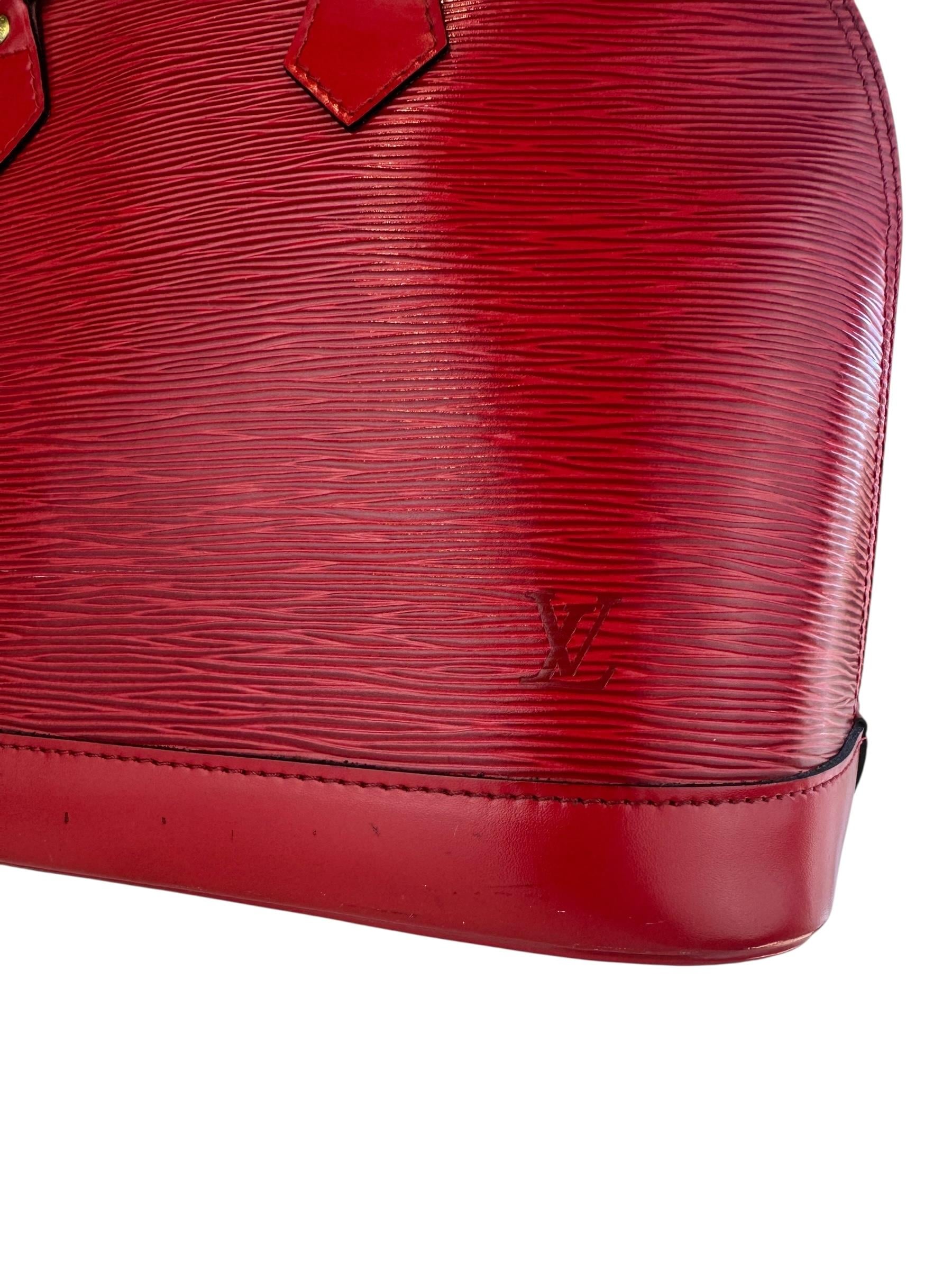 LOUIS VUITTON RED EPI ALMA HANDBAG