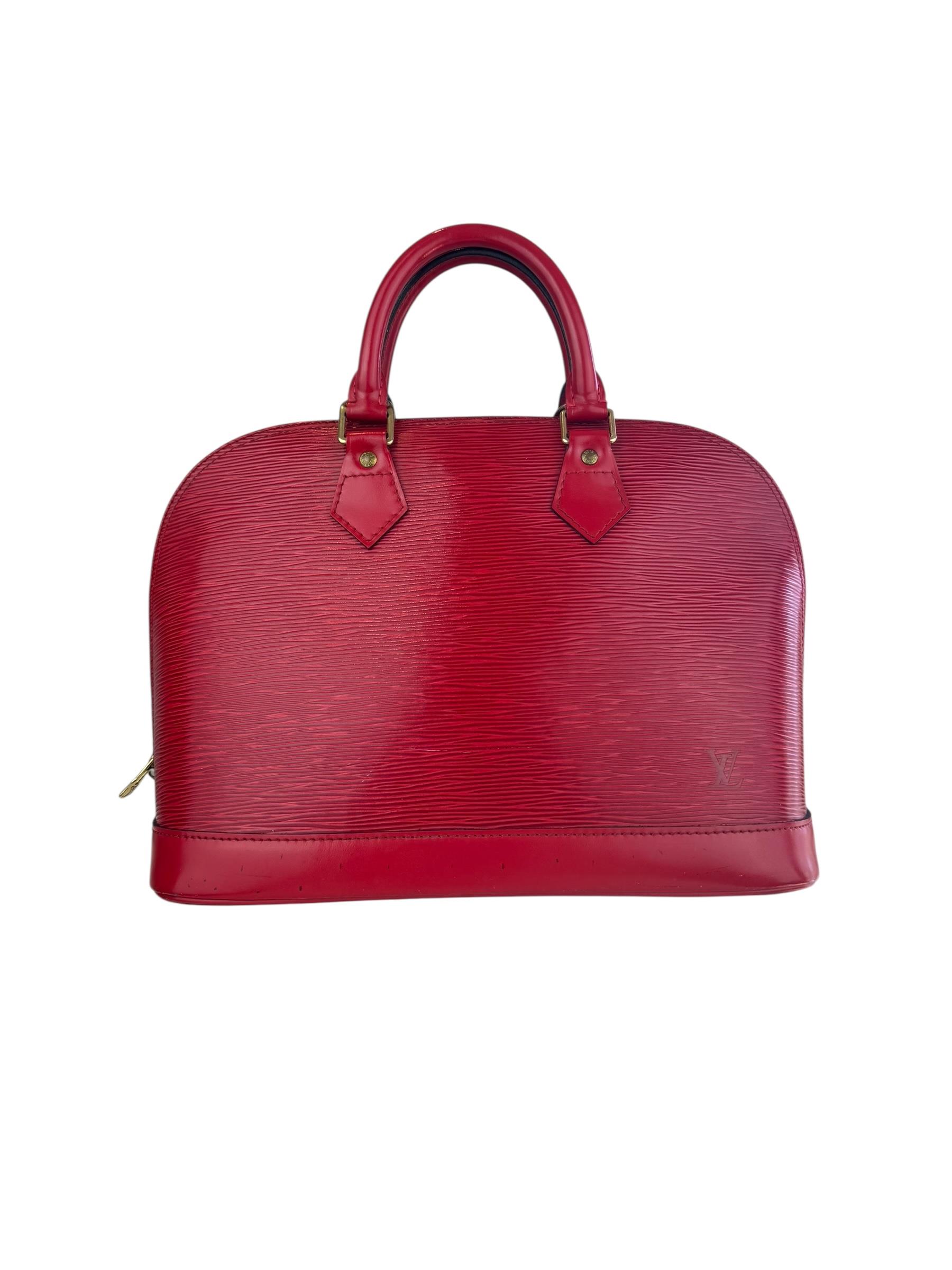 LOUIS VUITTON RED EPI ALMA HANDBAG