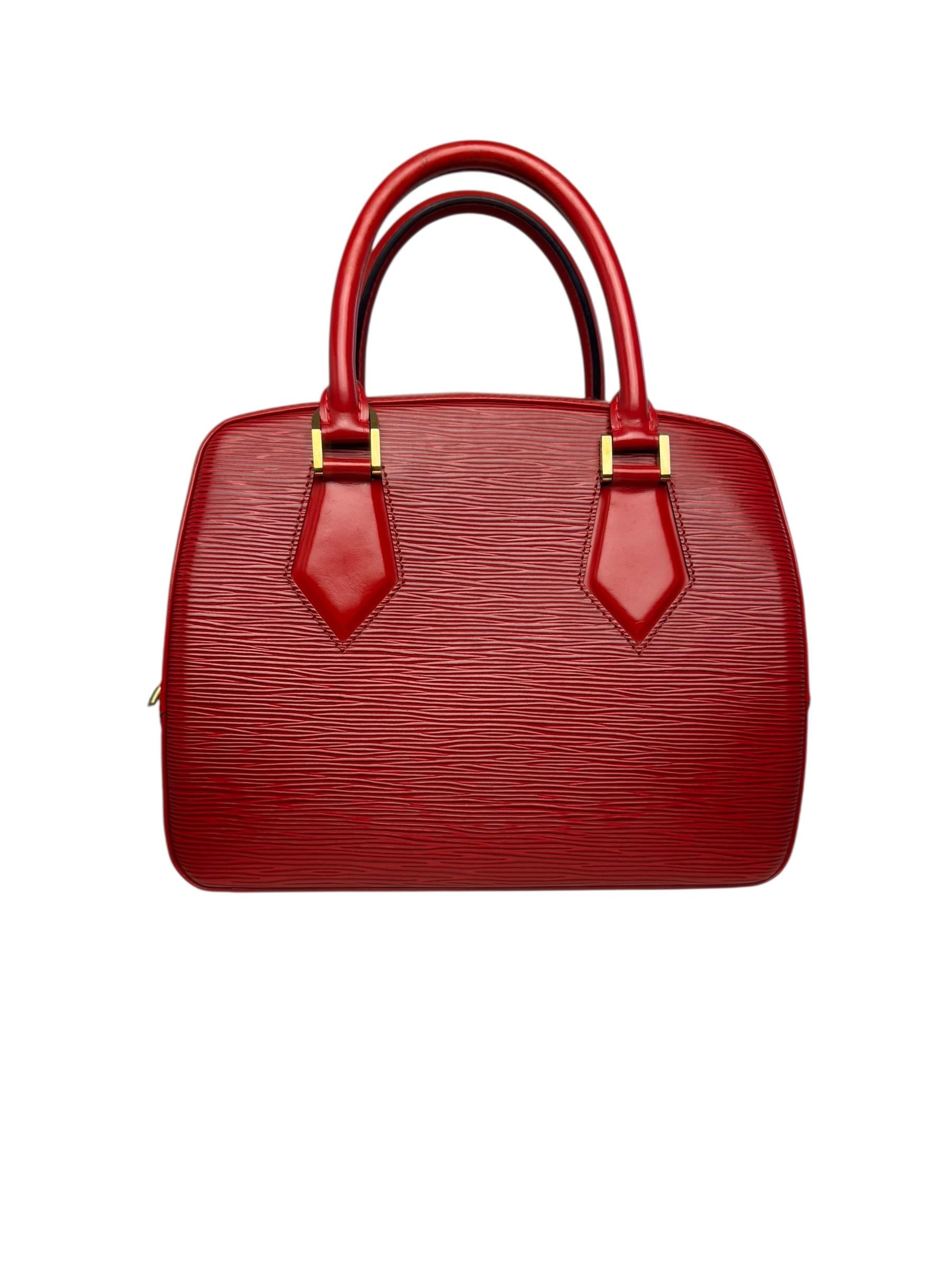 LOUIS VUITTON RED EPI SABLON HANDBAG