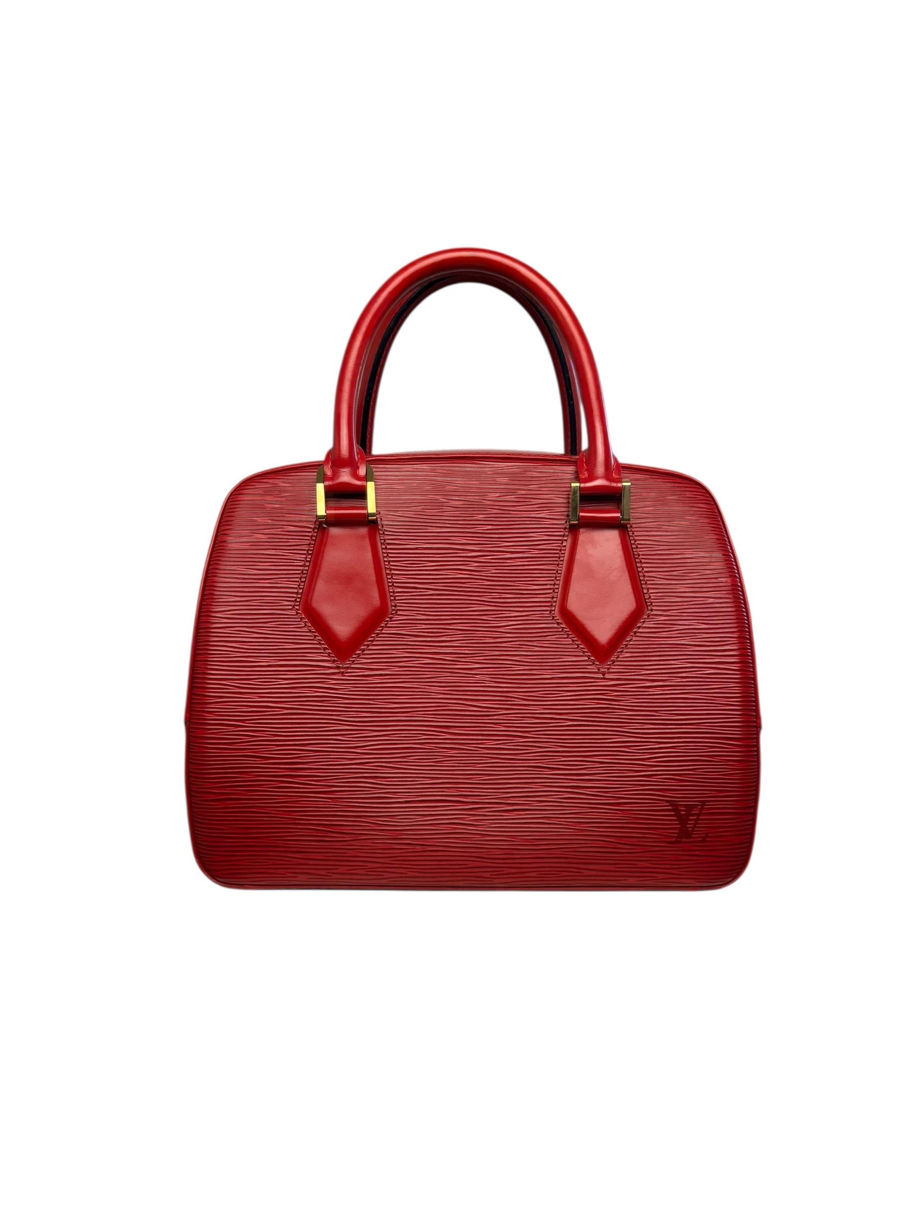 LOUIS VUITTON RED EPI SABLON HANDBAG