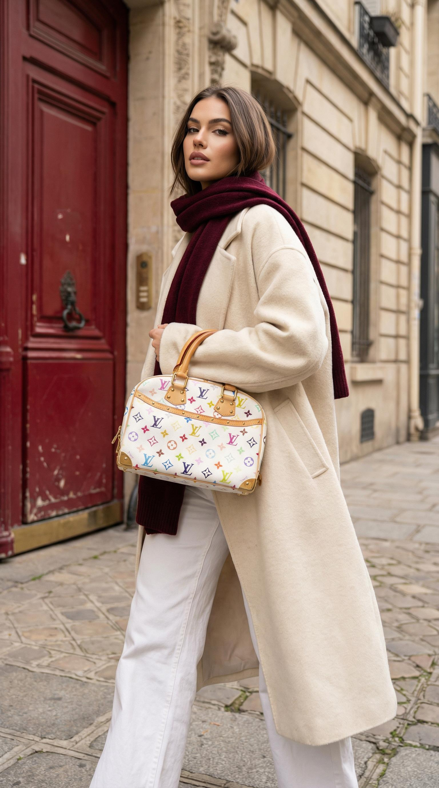 LOUIS VUITTON TAKASHI MURAKAMI MULTICOLOR TROUVILLE BAG