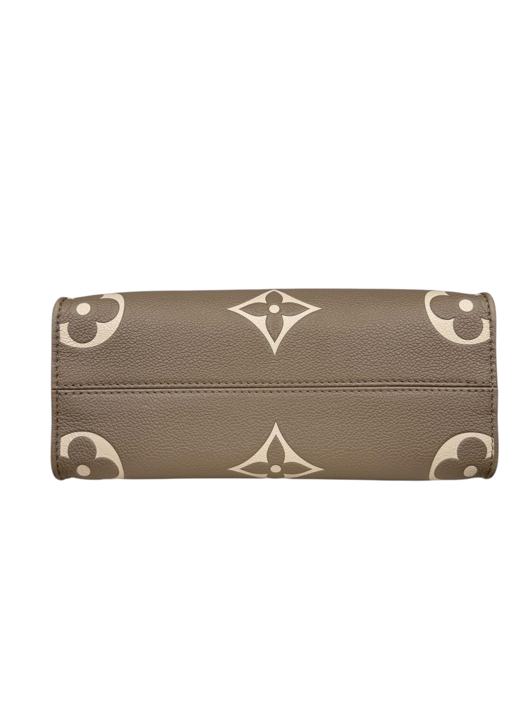 LOUIS VUITTON TOURTERELLE CREME ON THE GO BAG PM