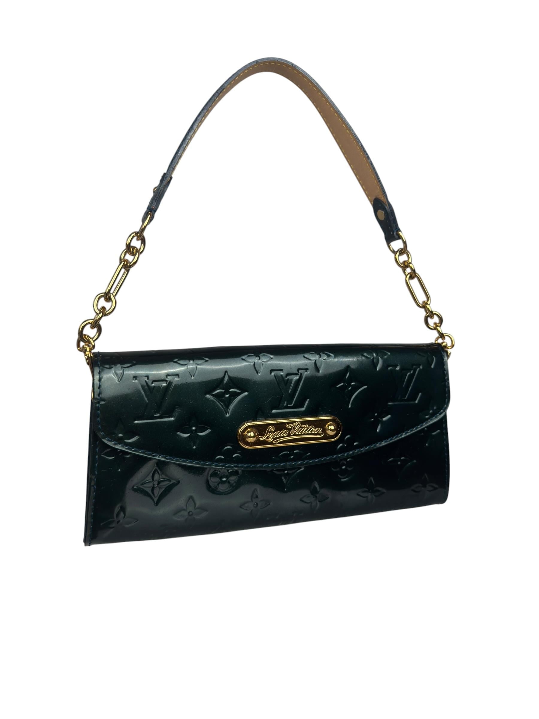 LOUIS VUITTON VERNIS BLUE NUIT SUNSET POCHETTE BAG