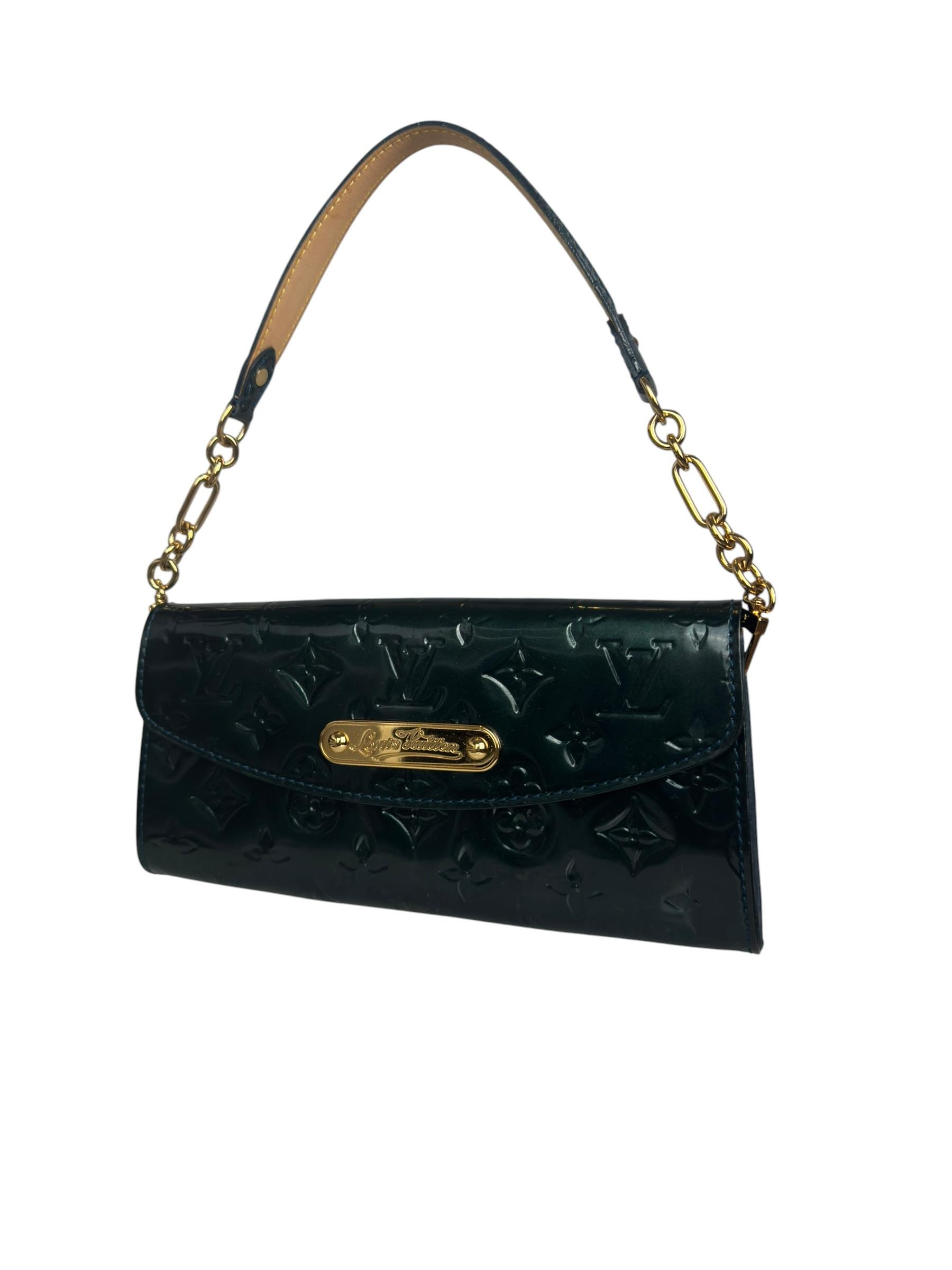 LOUIS VUITTON VERNIS BLUE NUIT SUNSET POCHETTE BAG