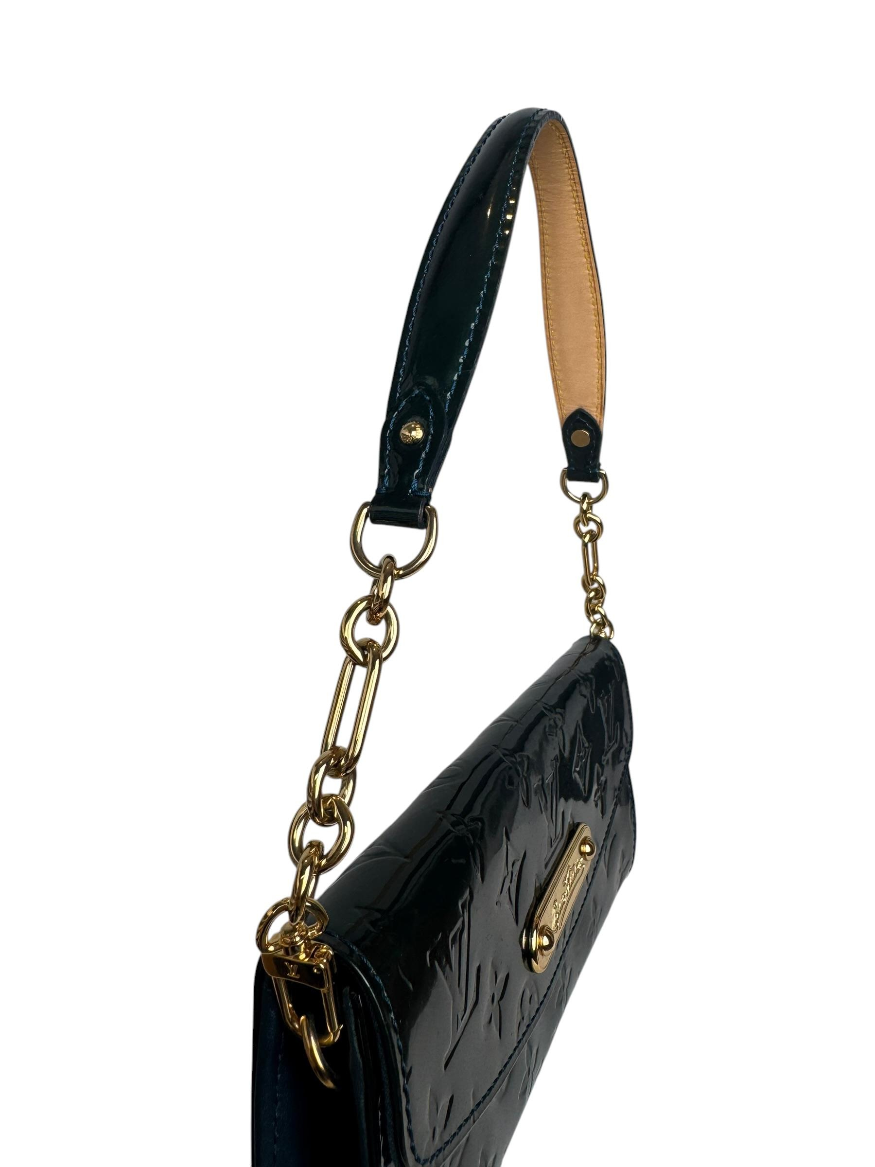 LOUIS VUITTON VERNIS BLUE NUIT SUNSET POCHETTE BAG