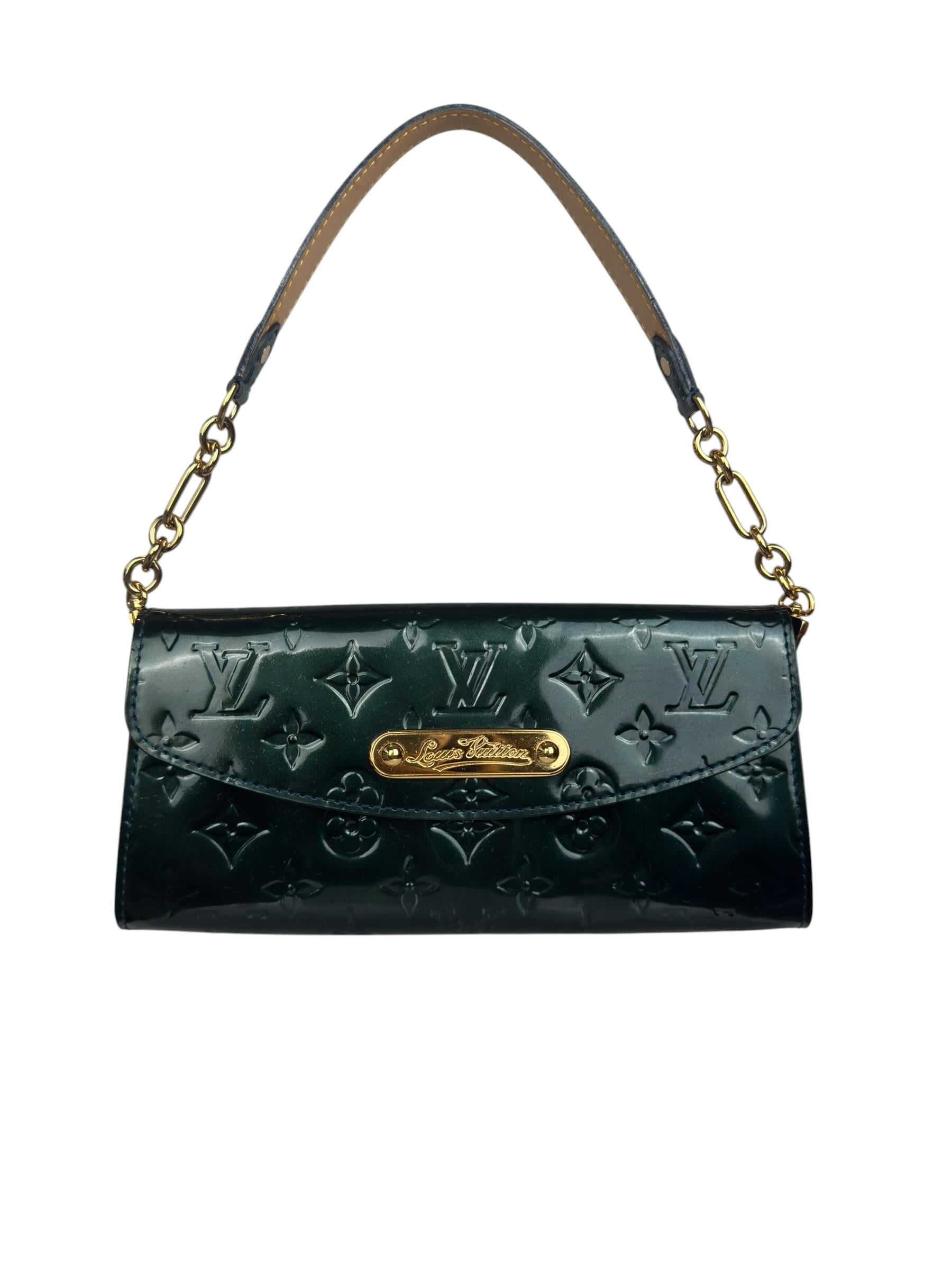 LOUIS VUITTON VERNIS BLUE NUIT SUNSET POCHETTE BAG