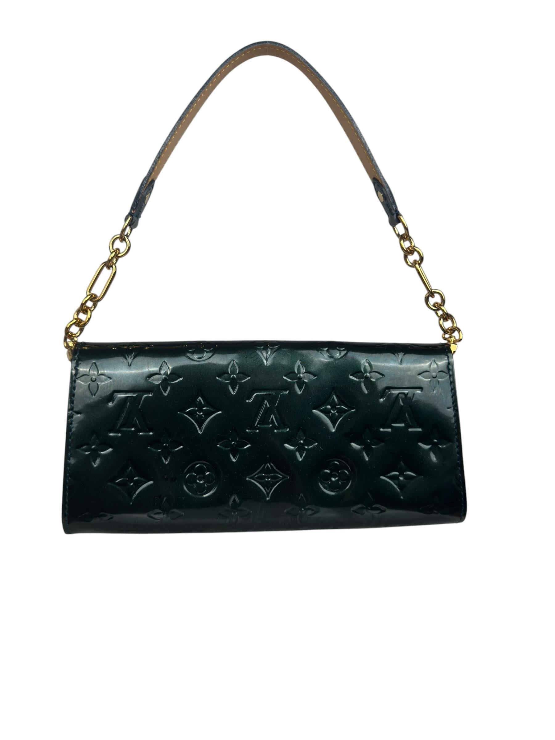 LOUIS VUITTON VERNIS BLUE NUIT SUNSET POCHETTE BAG