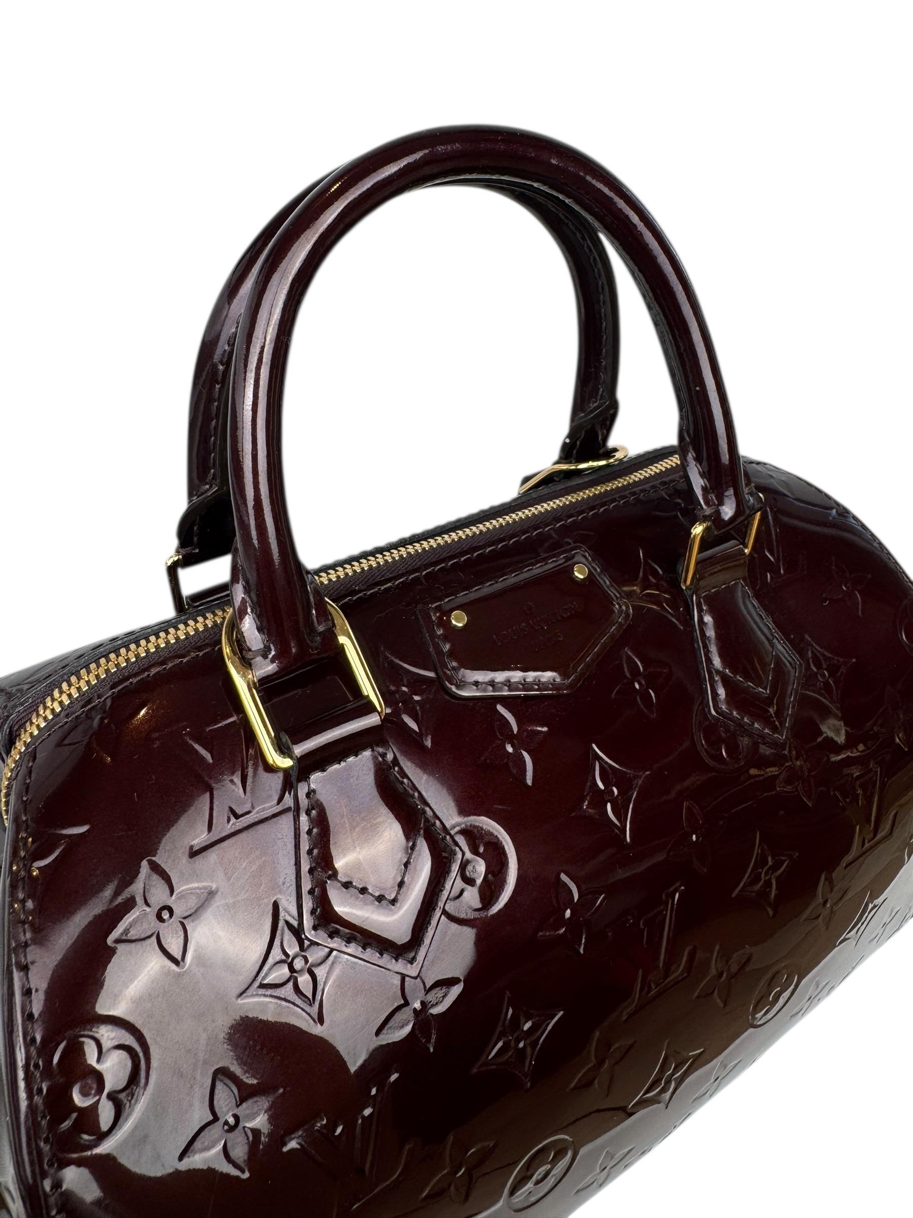 LOUIS VUITTON VERNIS BURGUNDY MONTANA BAG