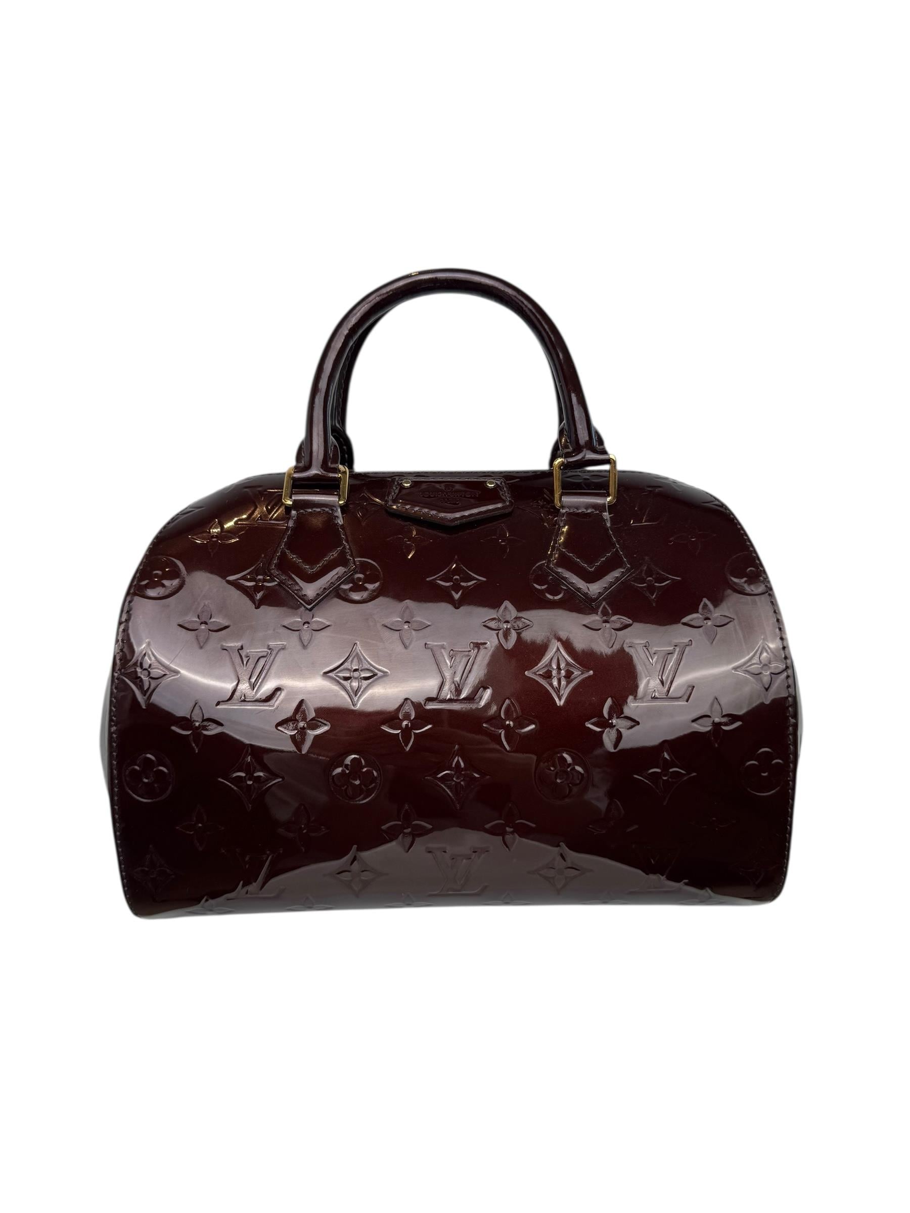 LOUIS VUITTON VERNIS BURGUNDY MONTANA BAG