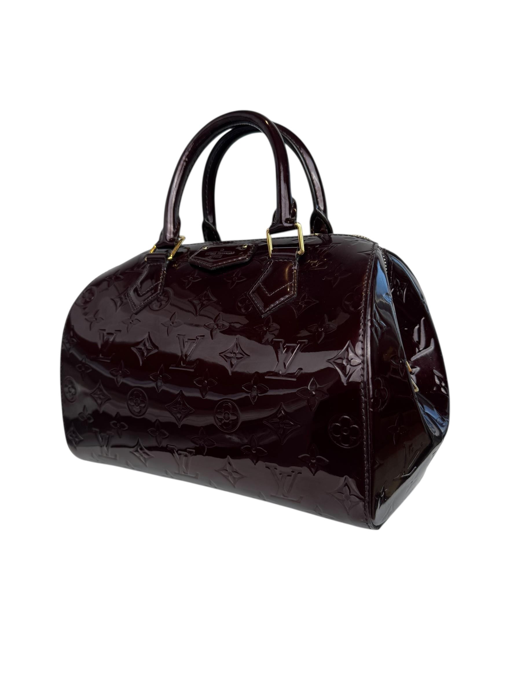 LOUIS VUITTON VERNIS BURGUNDY MONTANA BAG