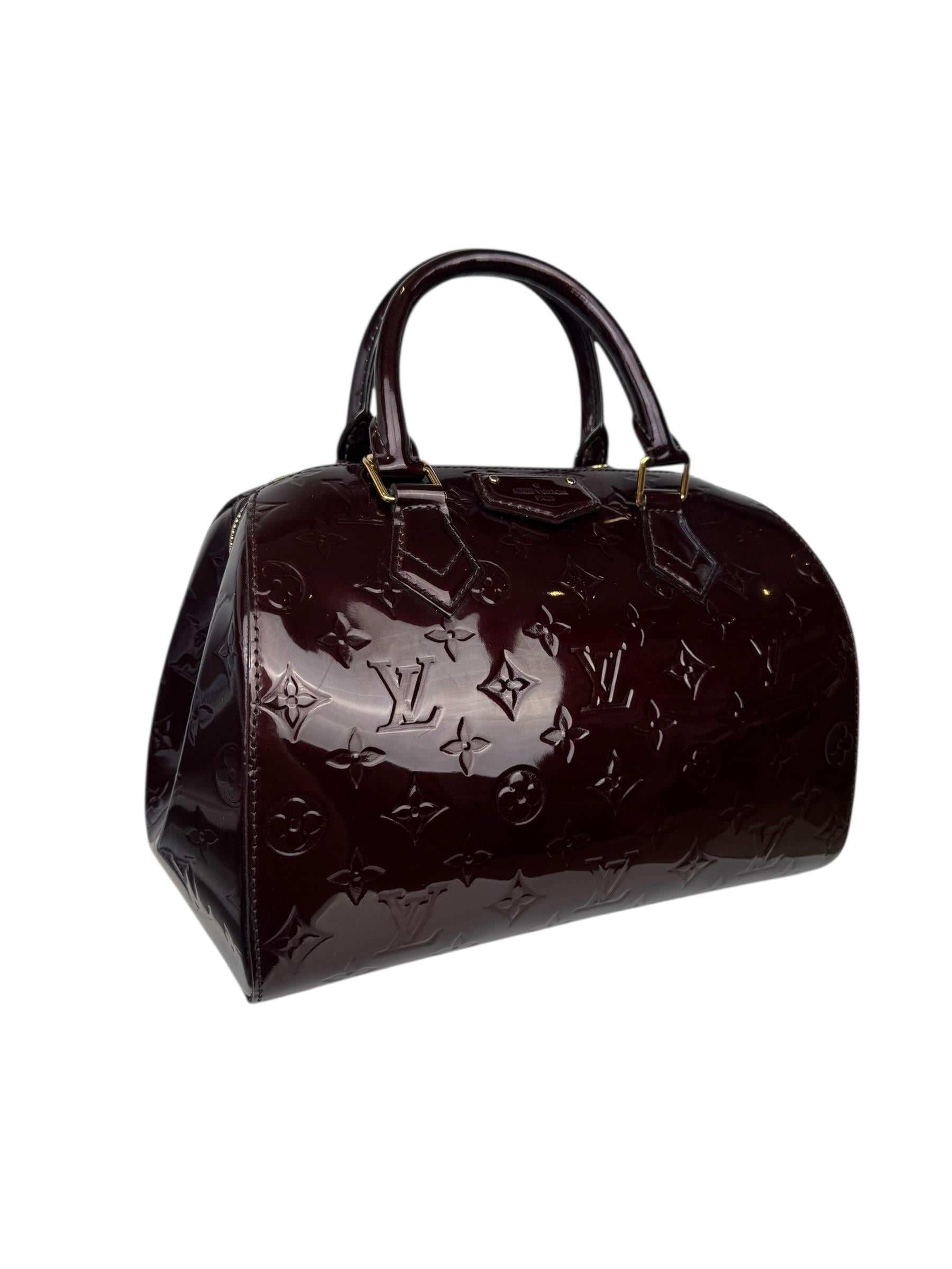 LOUIS VUITTON VERNIS BURGUNDY MONTANA BAG