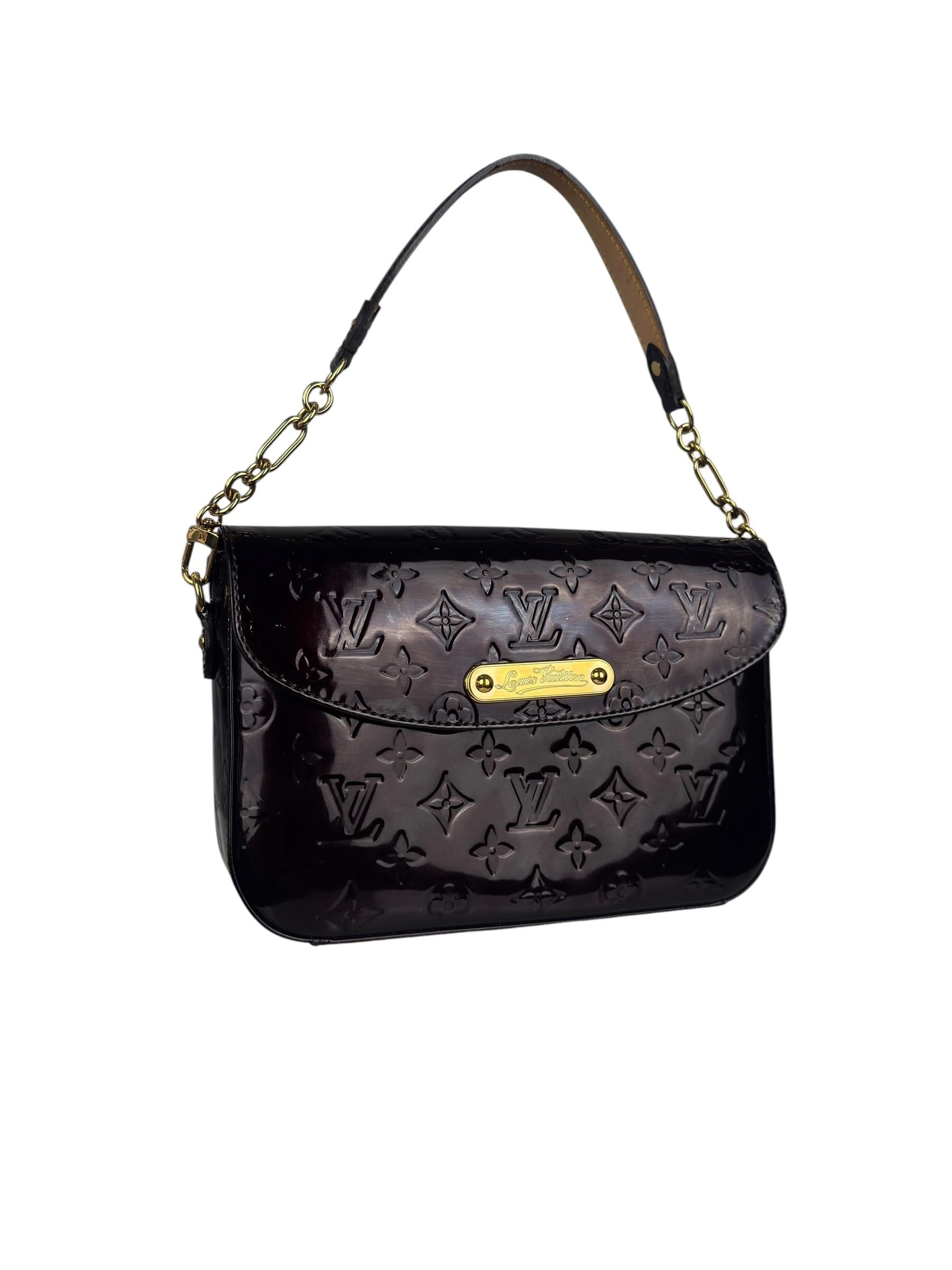 LOUIS VUITTON VERNIS BURGUNDY SHOULDER BAG