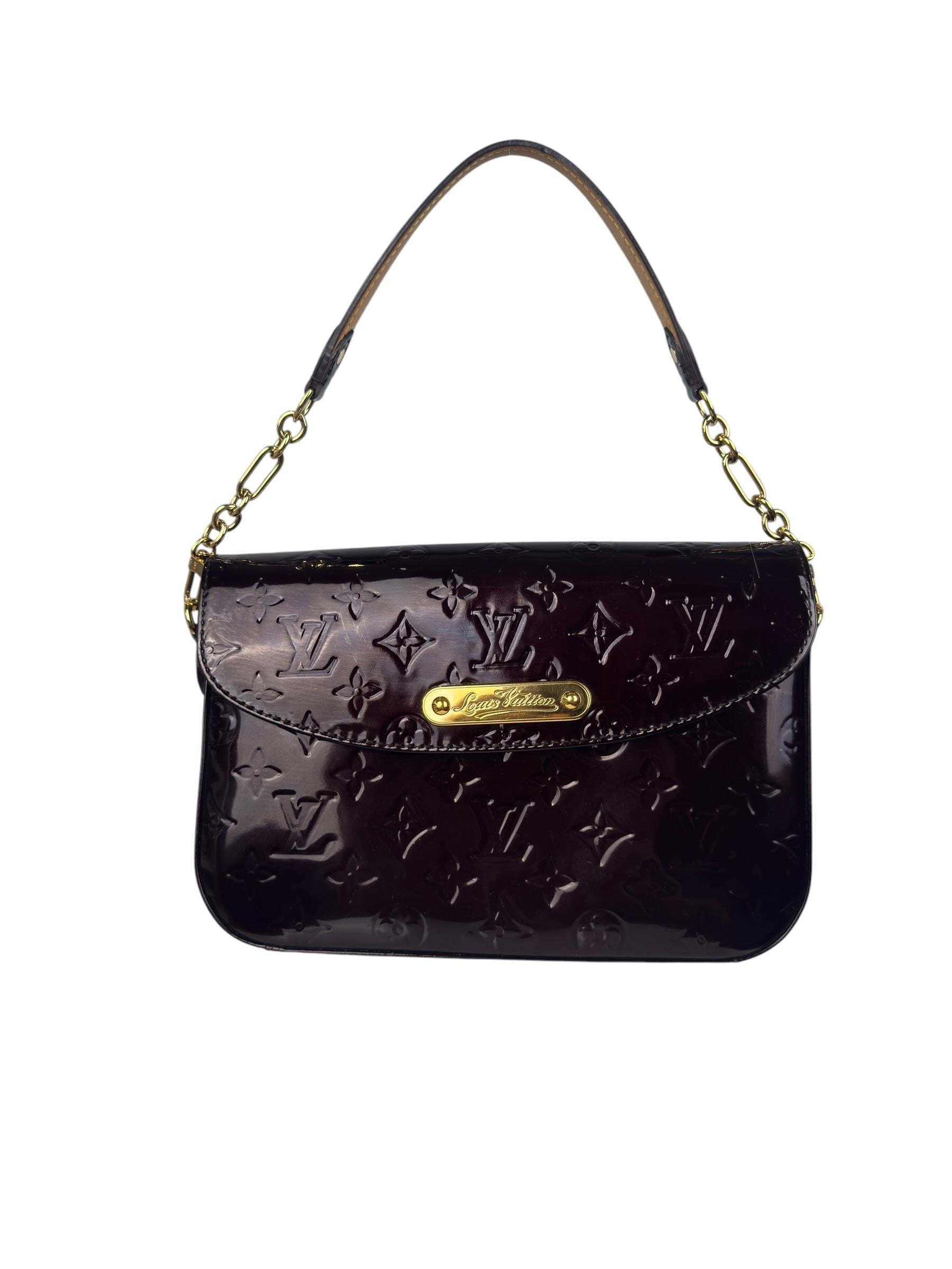 LOUIS VUITTON VERNIS BURGUNDY SHOULDER BAG