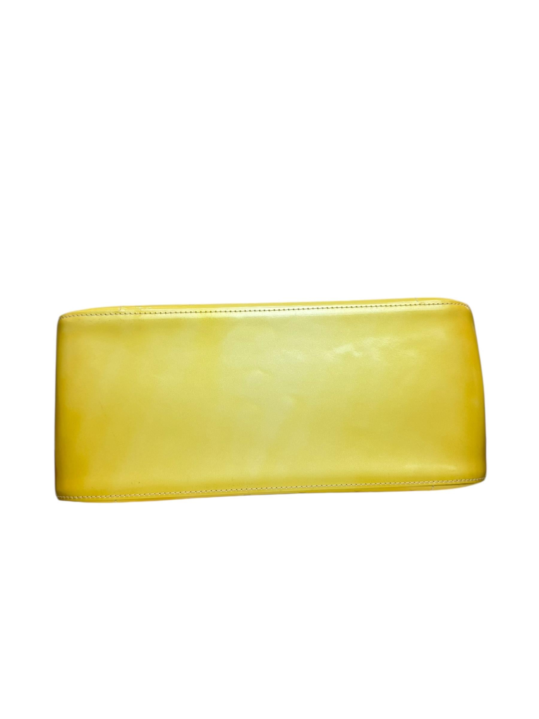 LOUIS VUITTON YELLOW PERLE VERNIS AVENUE BAG