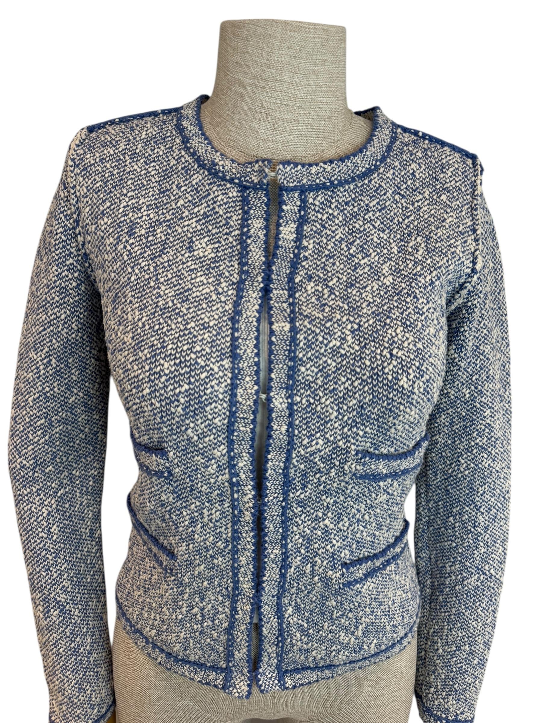 MAJE BLUE KNITE CARDIGAN 