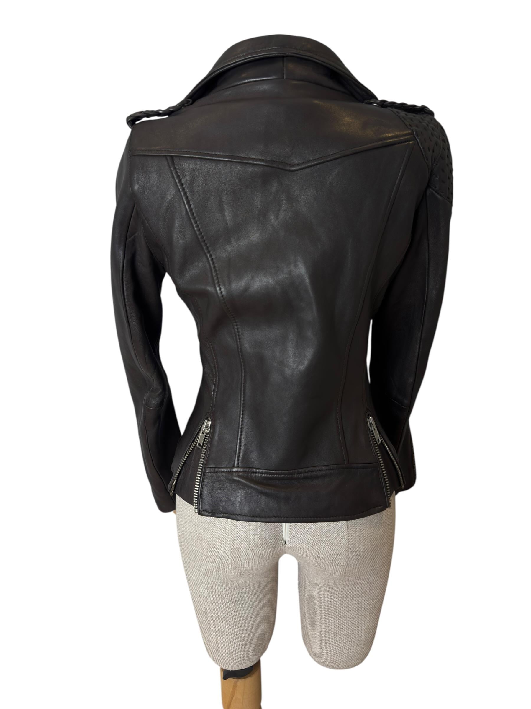 MAJE BROWN LEATHER JACKET