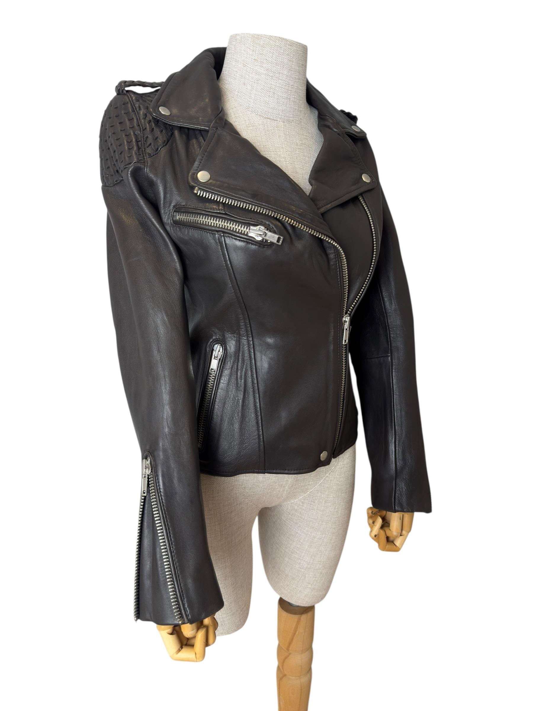 MAJE BROWN LEATHER JACKET